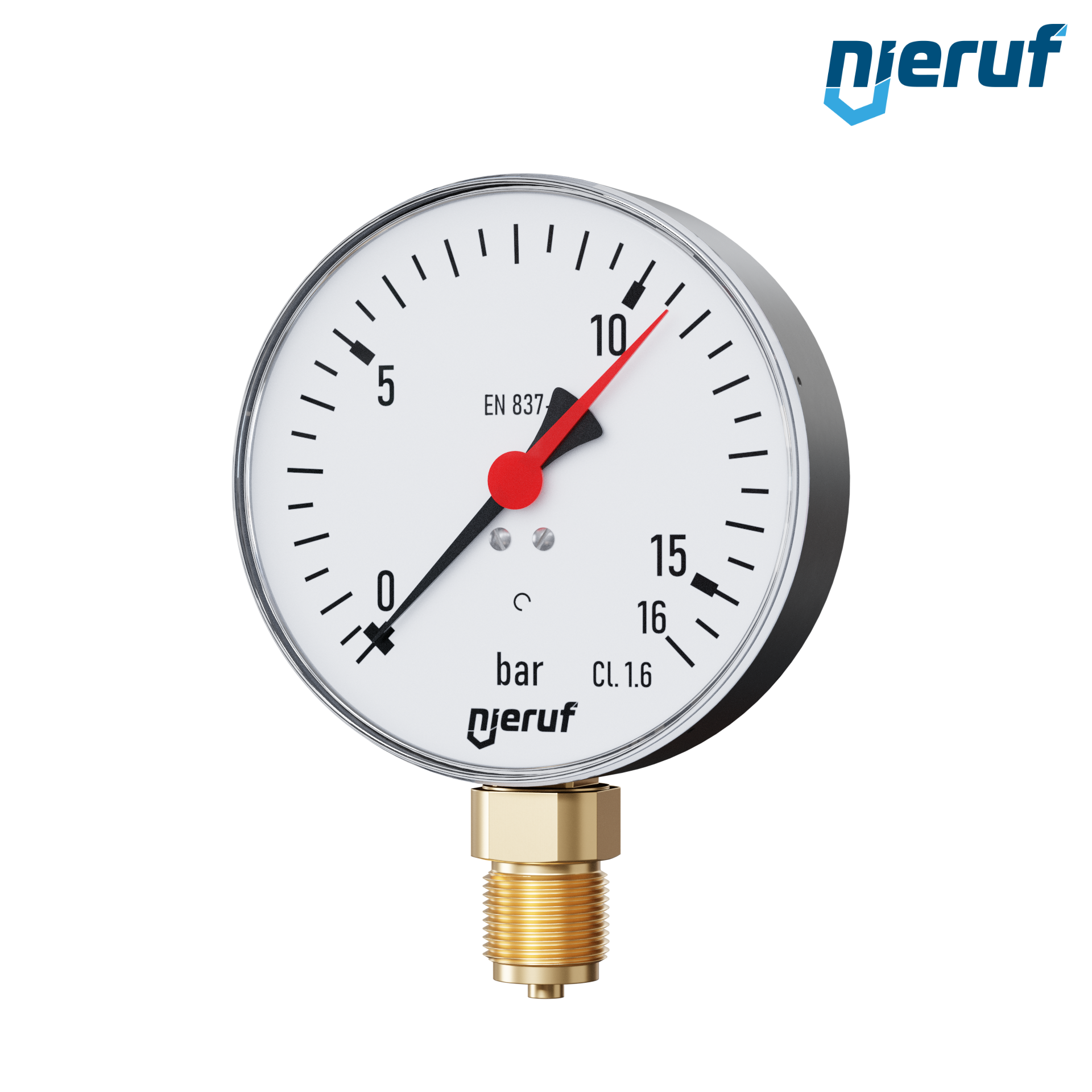 Manometer G 1/2" radial 100 mm Stahl MM04 0 - 16,0 bar ohne Füllung, trocken