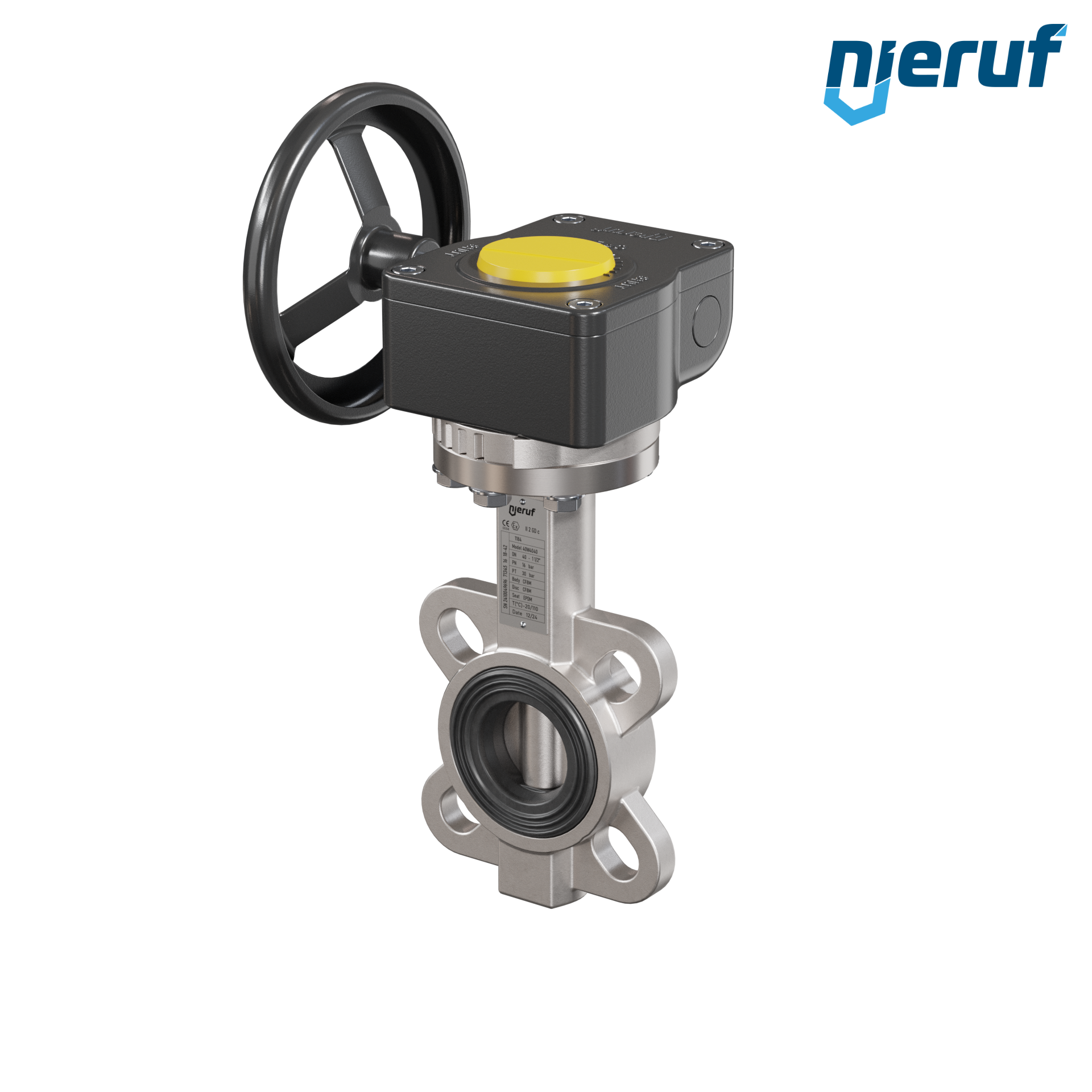 valvola a farfalla in acciaio inossidabile DN40 PN16 AK08 EPDM volantino