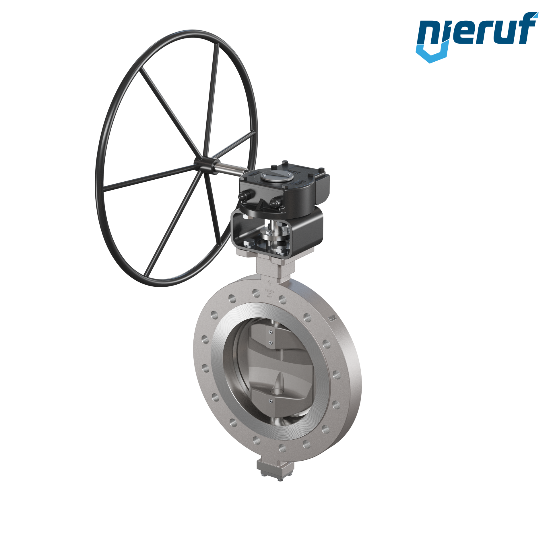 valvola a farfalla triplo eccentrico acciaio inox AK14 DN 350 PN25 volantino