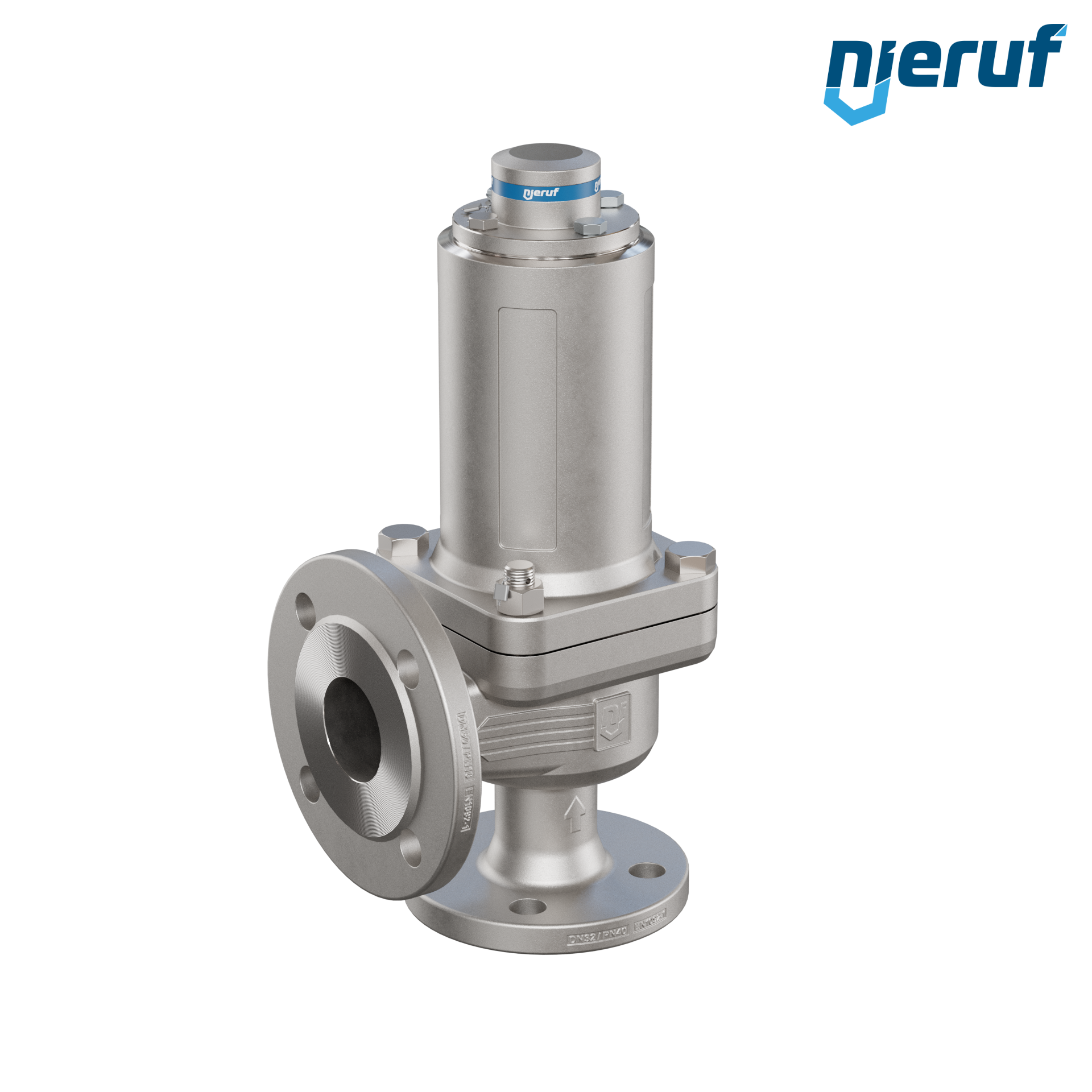 valvola di sicurezza flangiata DN32/DN50 SF04, acciaio inox 1.4408 PTFE, senza dispositivo di sollevamento
