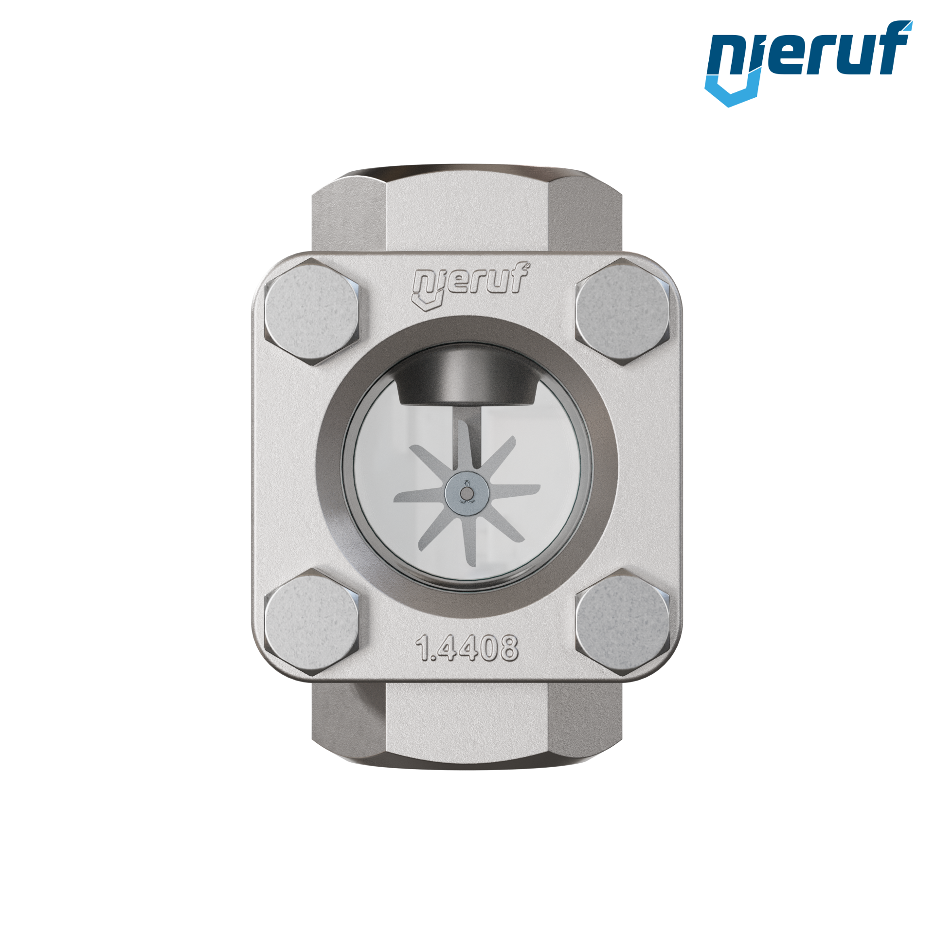 spia visiva / indicatore di flusso G 1 1/4" pollici acciaio inossidabile vetro borosilicato versione con rotore in PTFE
