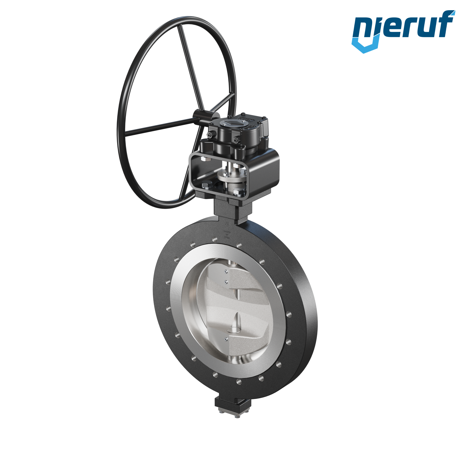 Double offset butterfly-valve AK12 DN 350 PN10 worm gear