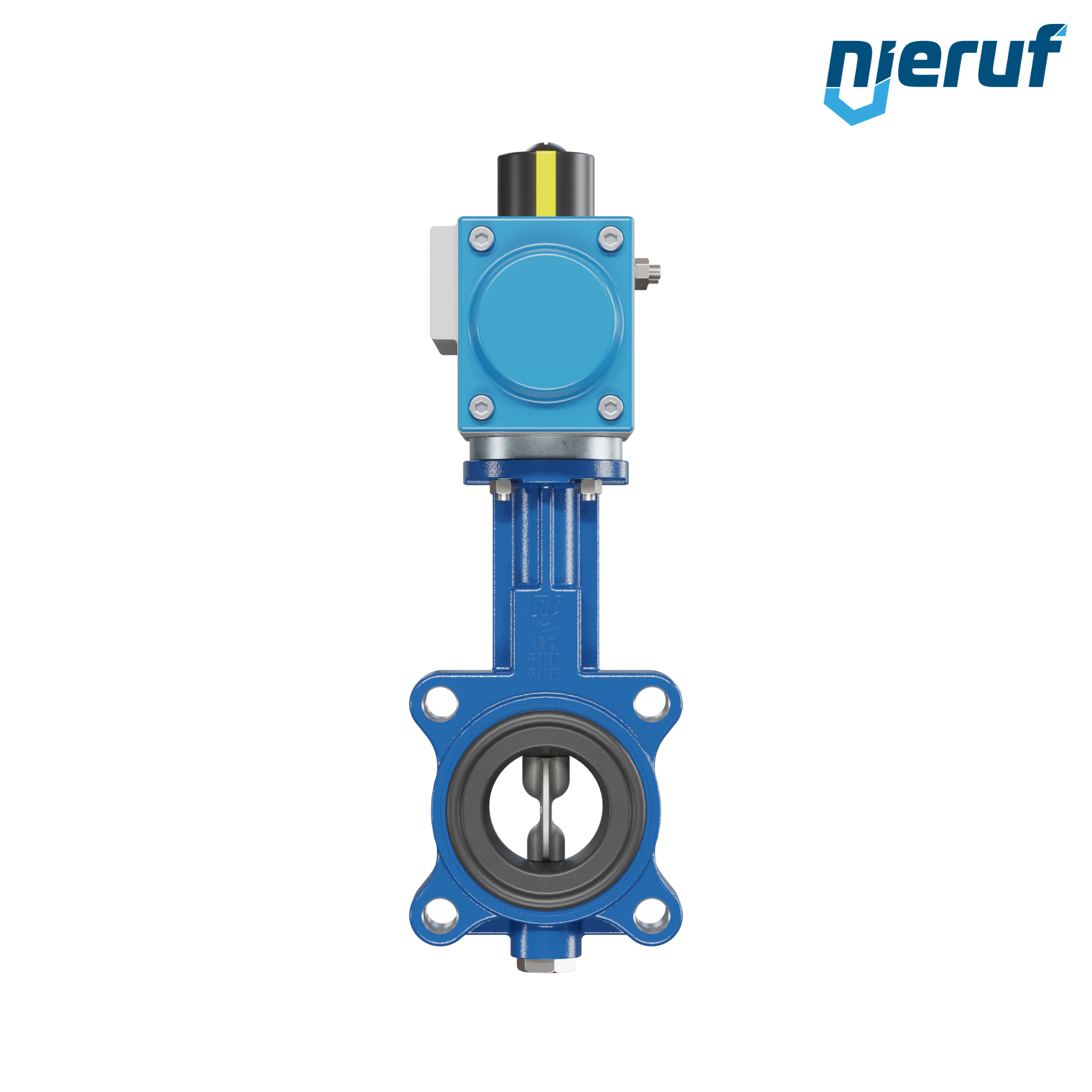 Butterfly valve DN 50 AK02 NBR-70-black DVGW gas pneumatic actuator single acting normally open