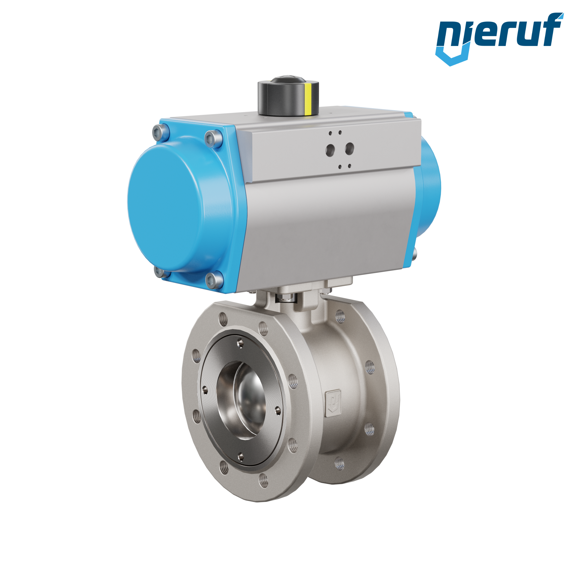 valvola a sfera flangiata dal design compatto DN80 PK07 azionamento rotativo pneumatico a semplice effetto