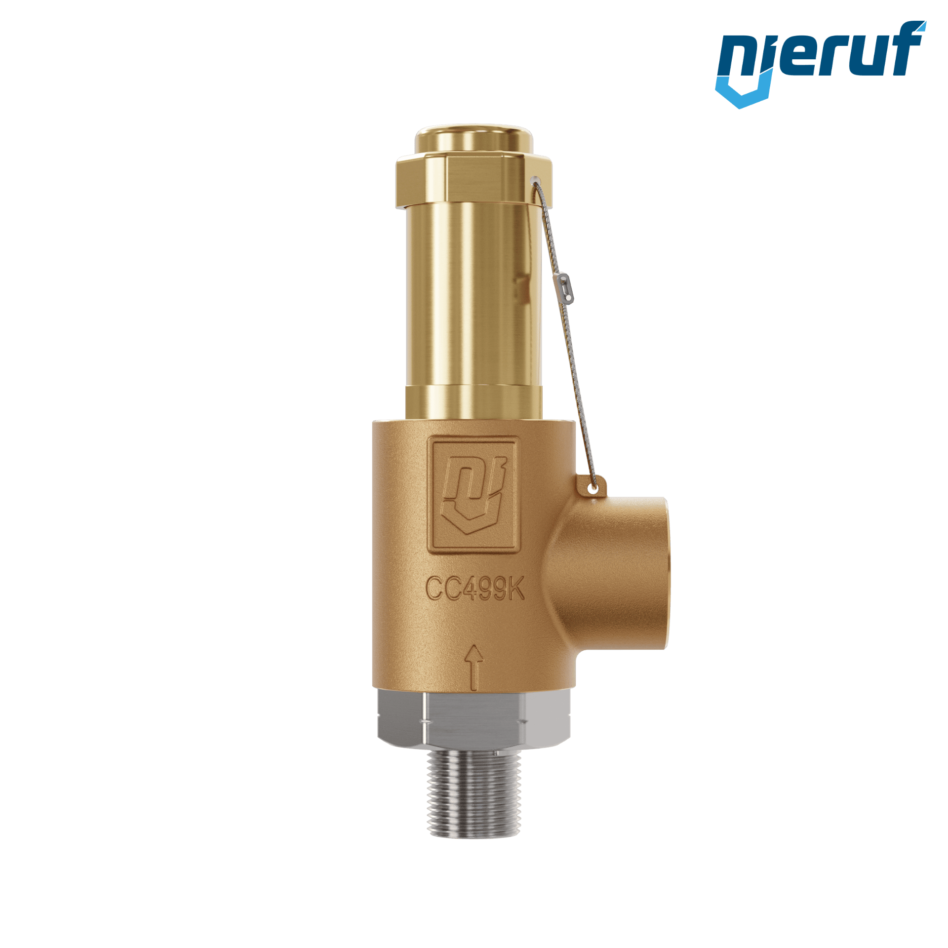 valvola di sicurezza ottone rosso SV19 DN10 3/8 M x 1/2 F NPT a tenuta di gas senza dispositivo di sollevamento PTFE