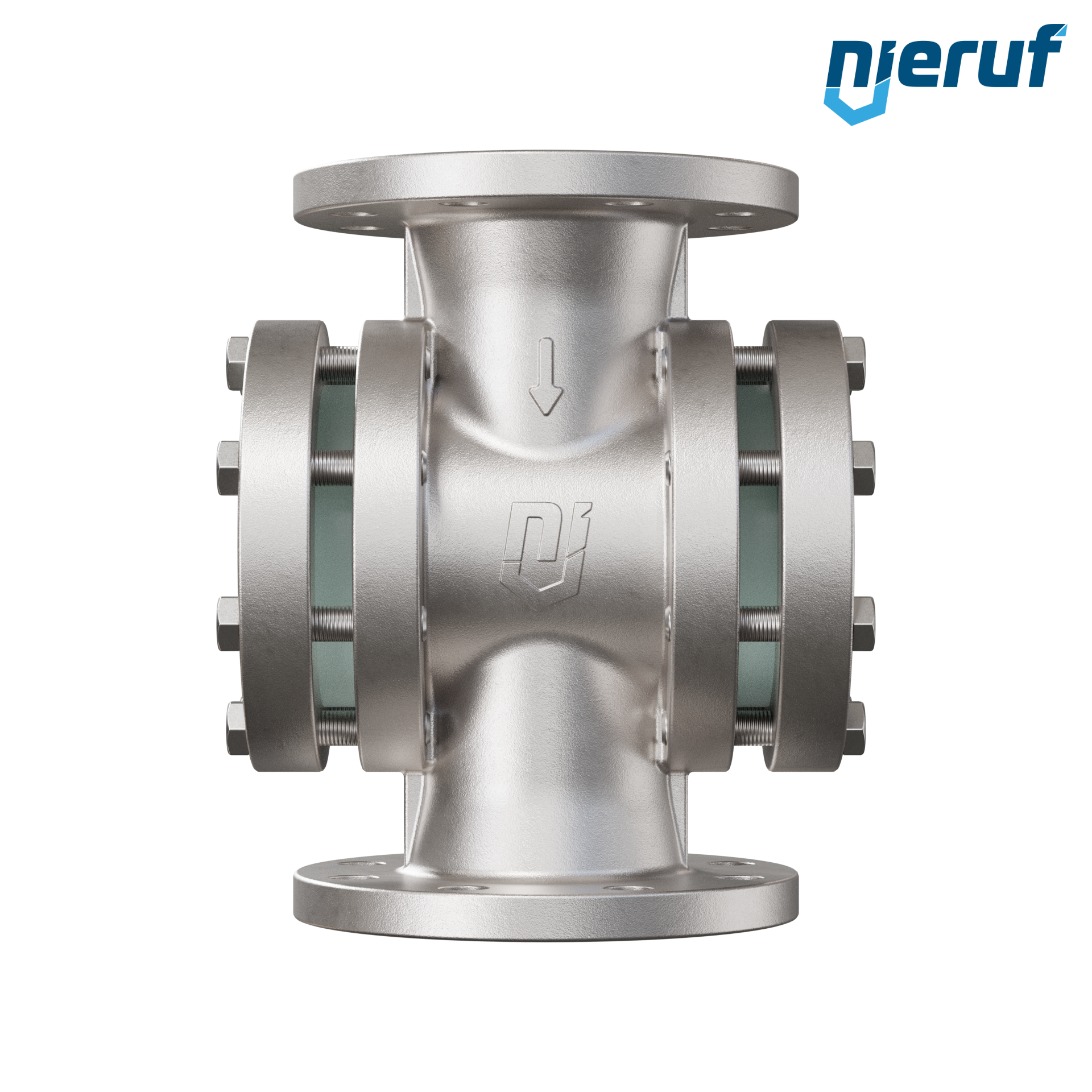 Specola visiva flangiata DN100 acciaio inossidabile AISI 316 flangia PN40 vetro borosilicato versione standard