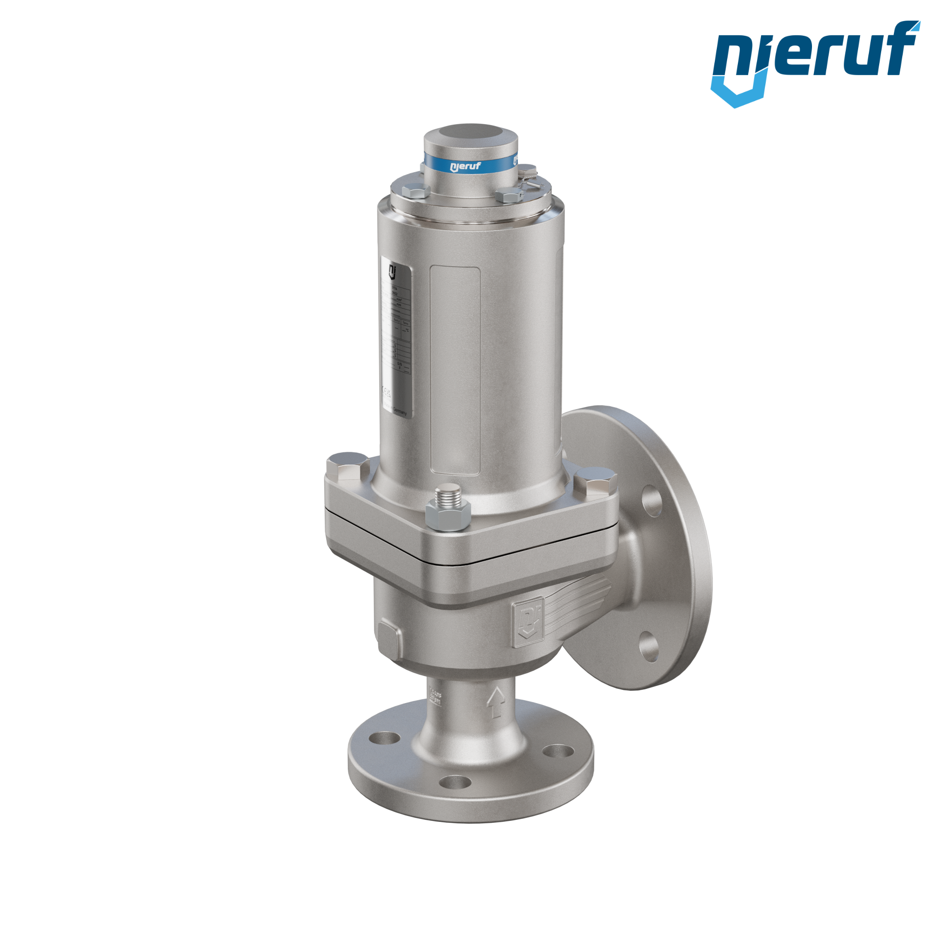 valvola di sicurezza flangiata DN32/DN50 SF04, acciaio inox 1.4408 PTFE, senza dispositivo di sollevamento