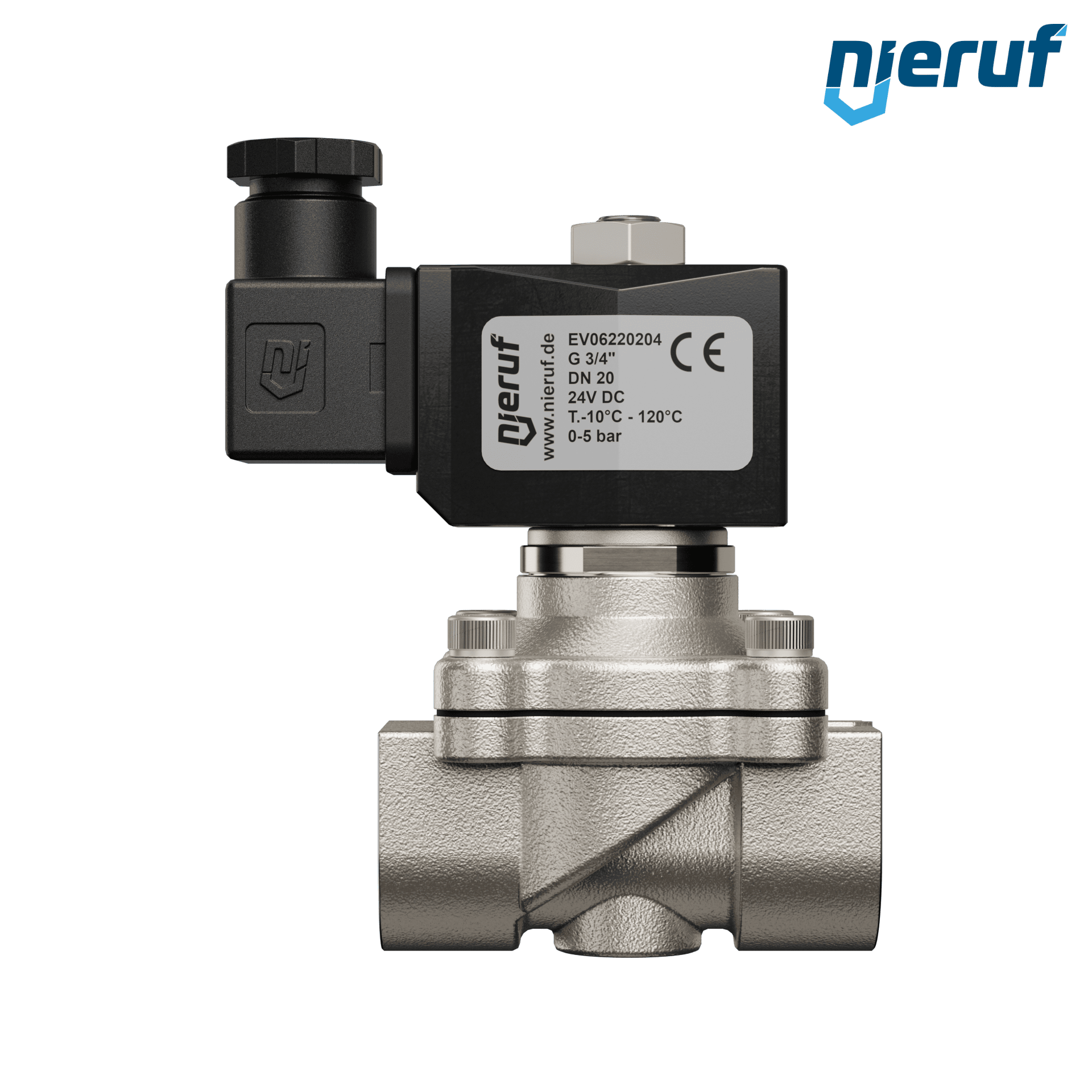 elettrovalvola per il vuoto G 3/4" pollici acciaio inossidabile EV06 FKM 24V DC