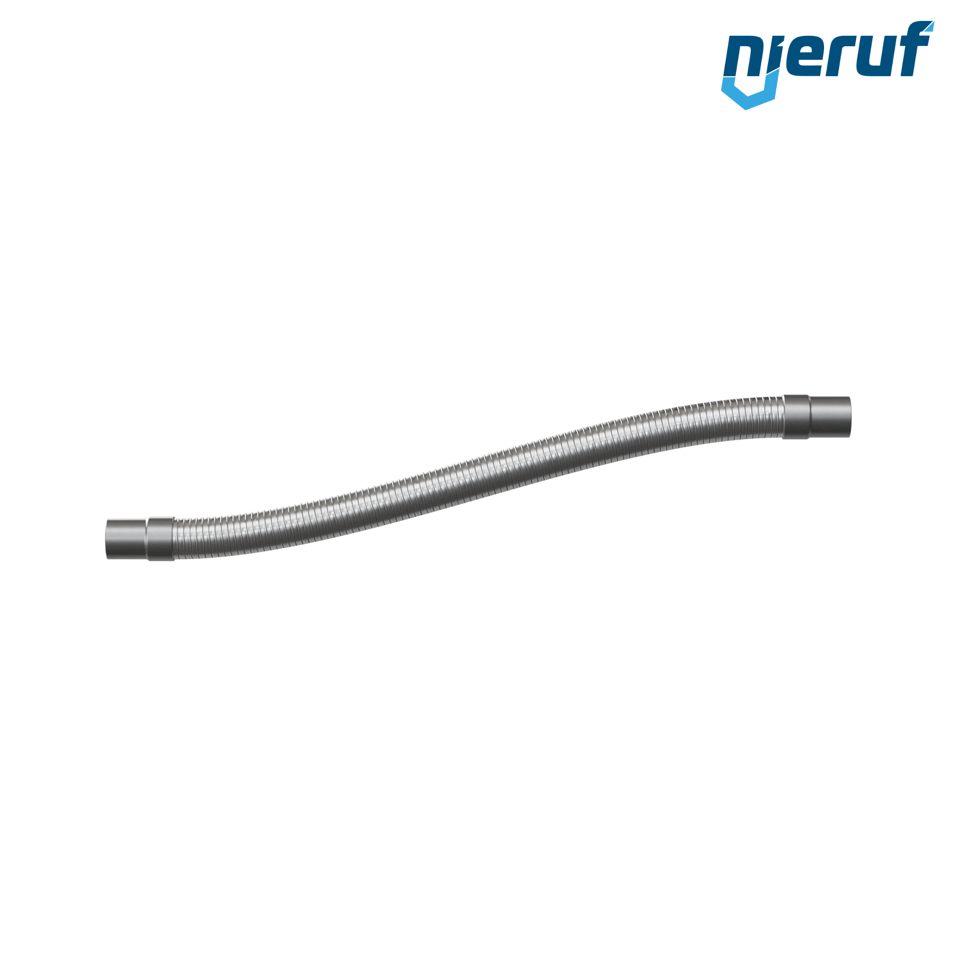 Tubo corrugato in acciaio inossidabile ES01 DN25 - 33.7 mm con treccia doppia e estremità a saldare Lunghezza 1000 mm