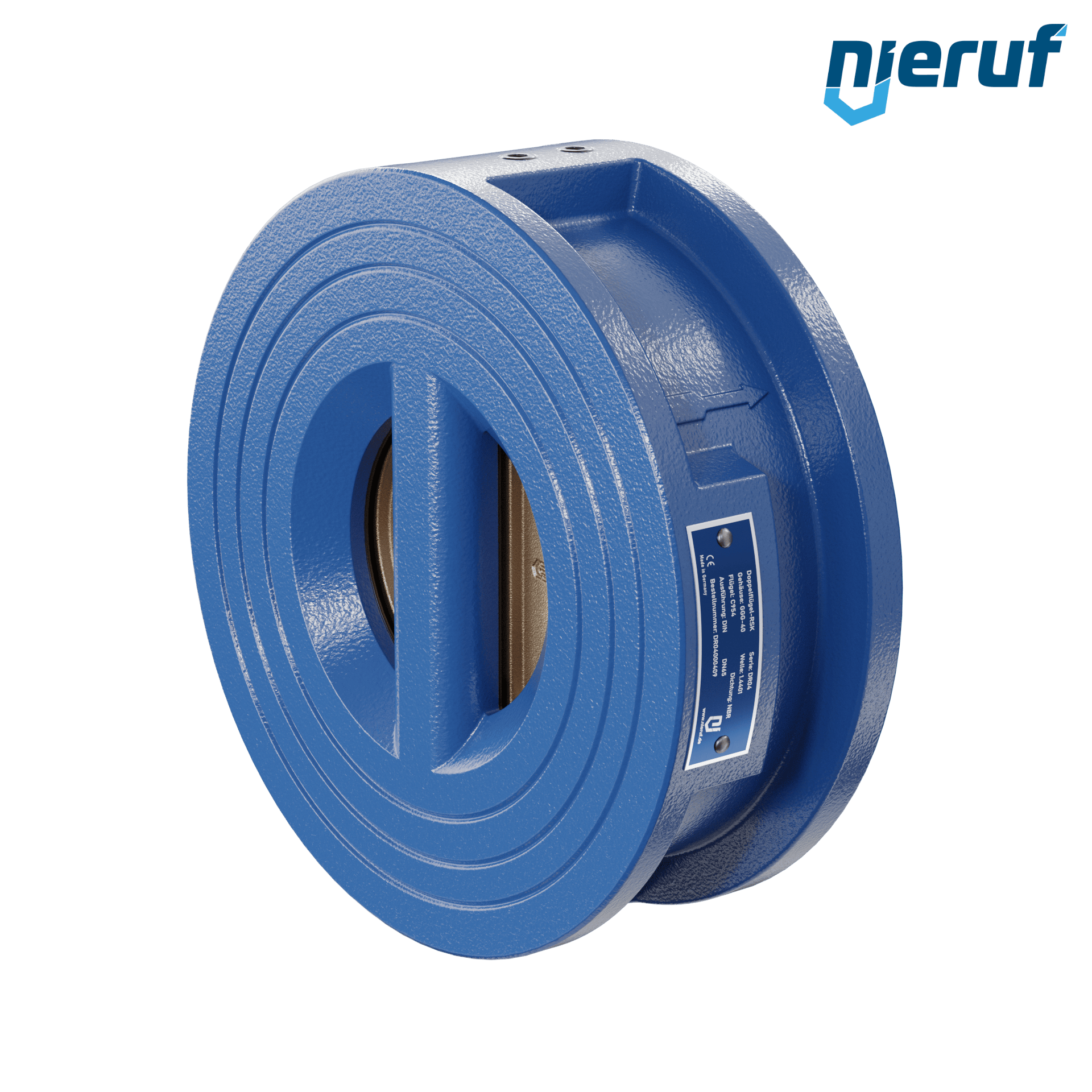 valvola di ritegno a doppio battente DN65 DR04 GGG40 NBR