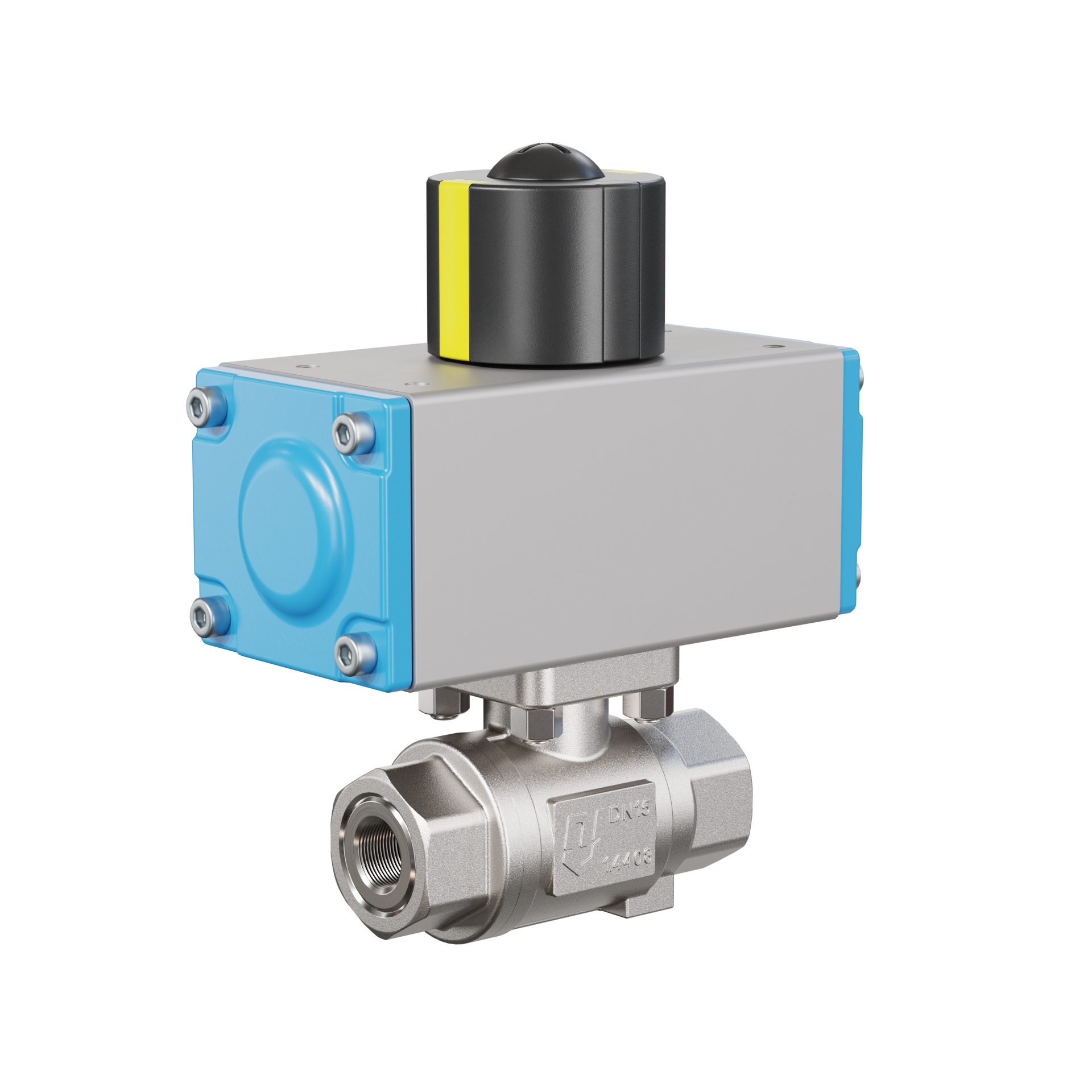 valvola a sfera con attuatore pneumatico DN8 - 1/4" pollici acciaio inossidabile azionamento pneumatico rotativo PK02 DVGW W