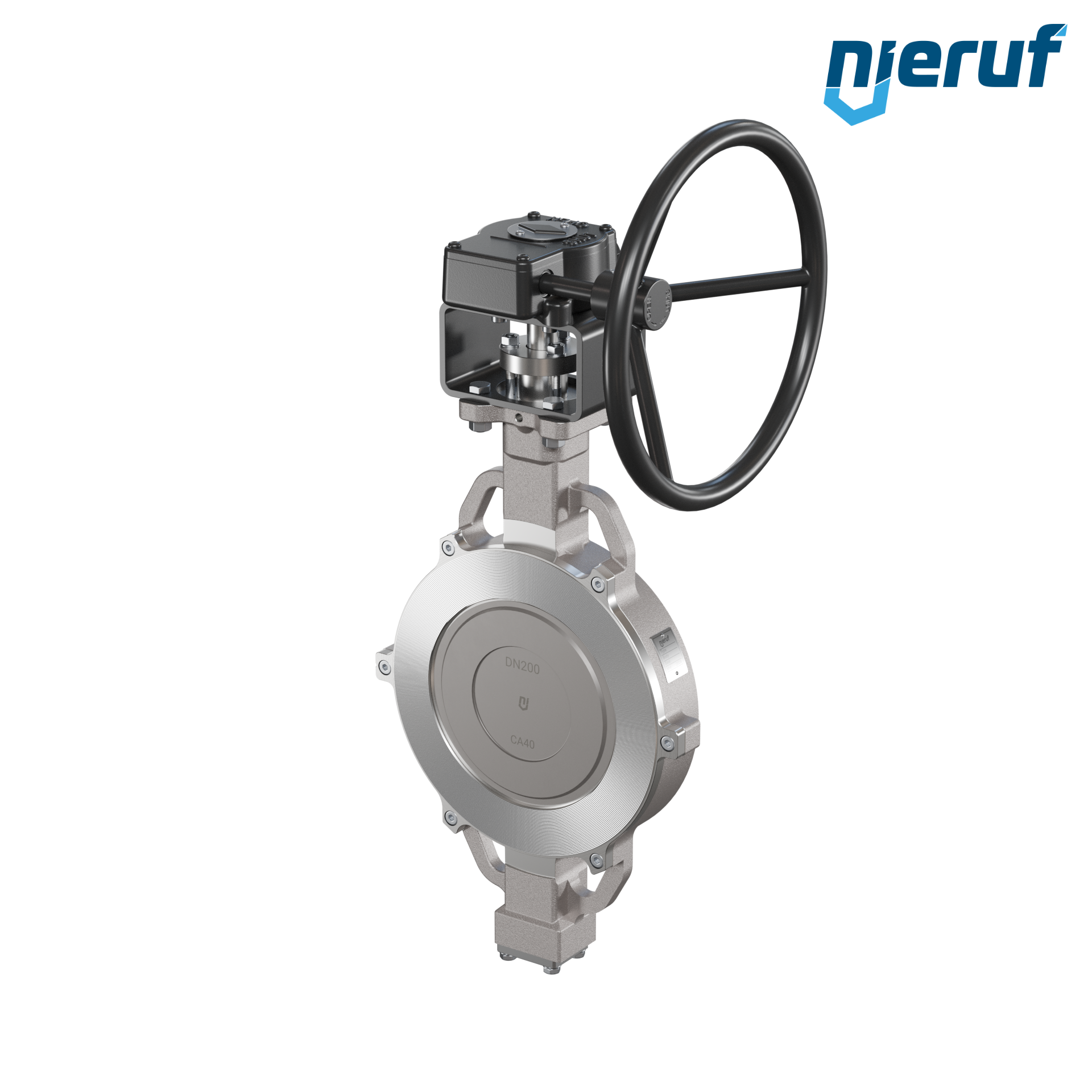 valvola a farfalla triplo eccentrico acciaio inox AK13 DN 200 PN10-40 ANSI150-300 volantino