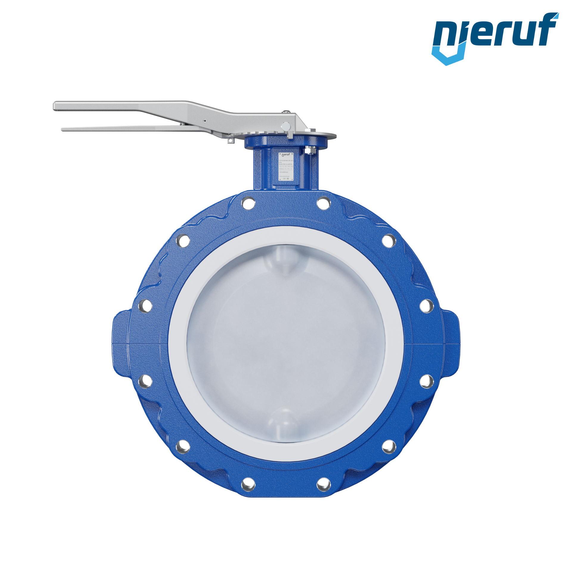 valvola a farfalla PFA PTFE AK10 DN300 ANSI150 leva inserto in FKM