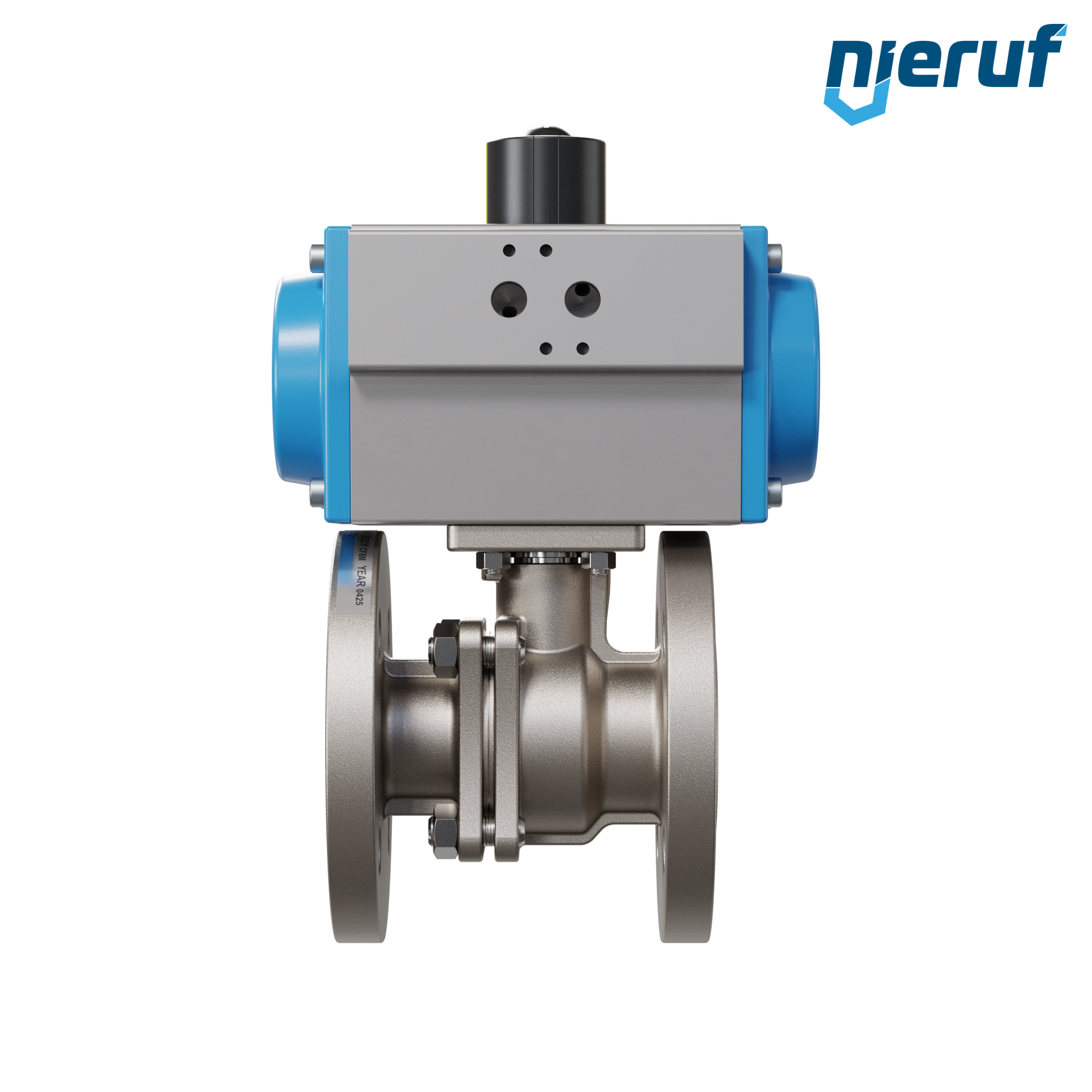valvola a sfera flangiata DN32 PK05 azionamento rotativo pneumatico a semplice effetto apertura a molla