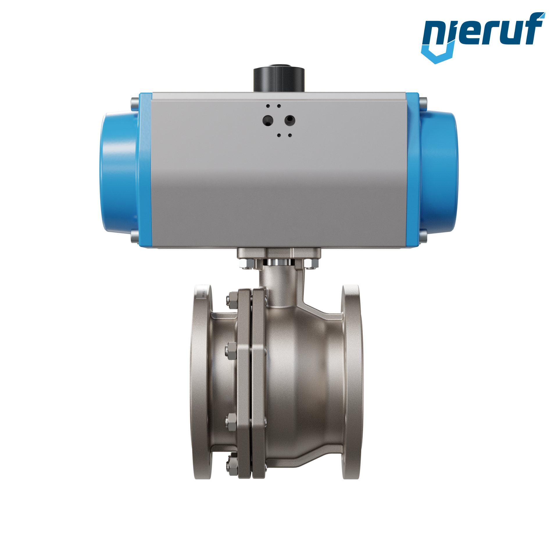valvola a sfera flangiata DN100 PK05 azionamento rotativo pneumatico a semplice effetto apertura a molla