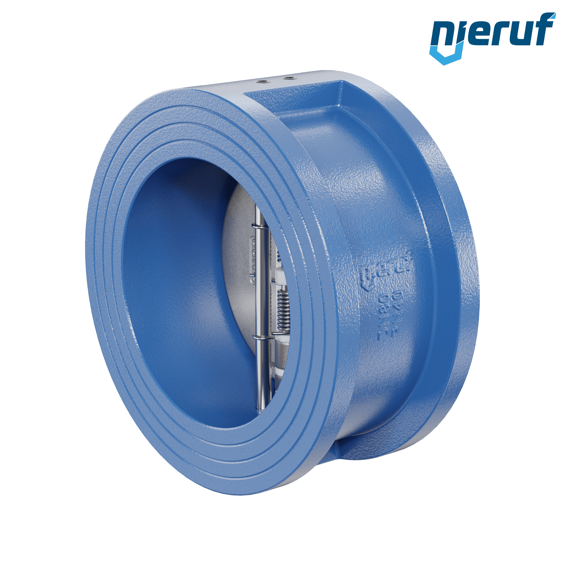 valvola di ritegno a doppio battente DN80 ANSI150 DR02 ANSI 150 GGG40 con rivestimento epossidico blu 180µm  EPDM