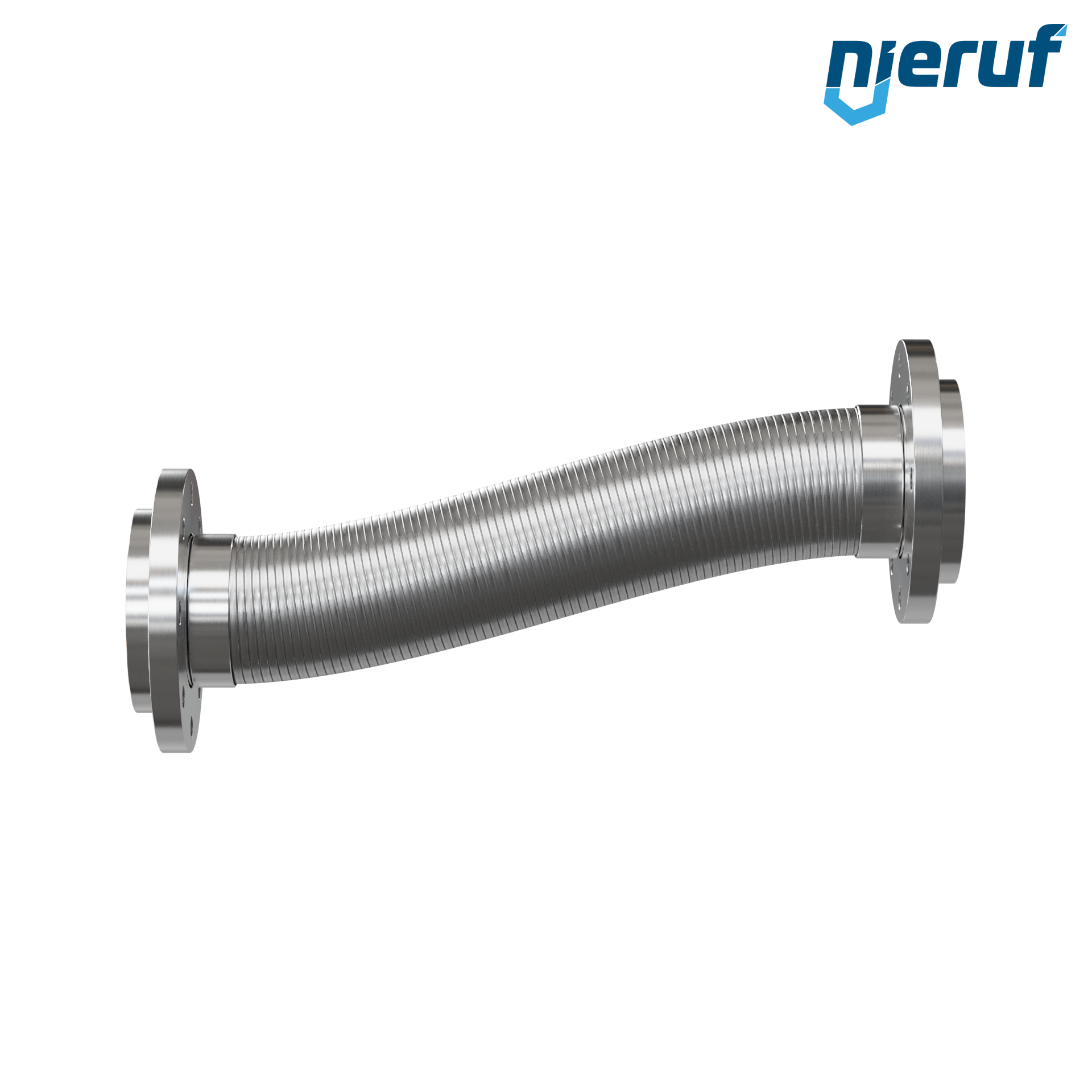 Tubo corrugato in acciaio inossidabile ES01 DN100 - 4" pollici con treccia doppia e flangia girevole Lunghezza 1000 mm