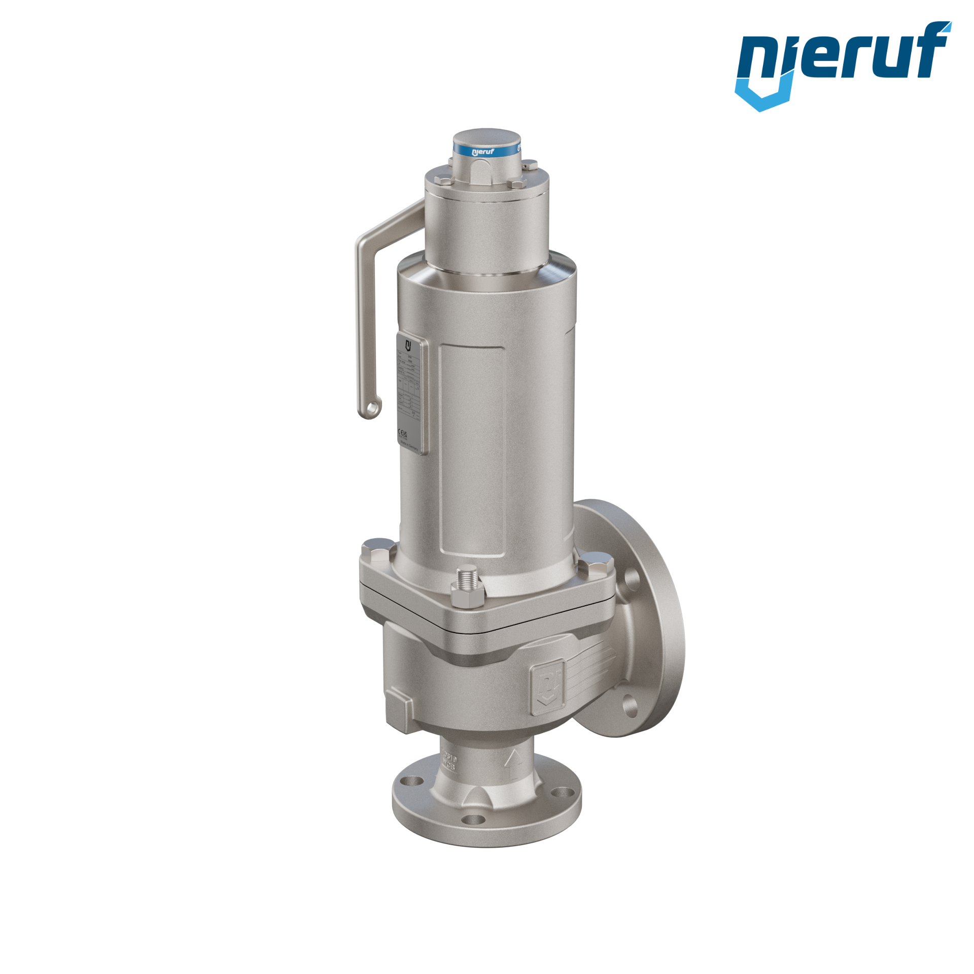 valvola di sicurezza flangiata ASME fluidi liquidi a tenuta di gas ANSI 150 DN50 2" x 3" SF07, acciaio, FFKM, dispositivo di sollevamento con leva