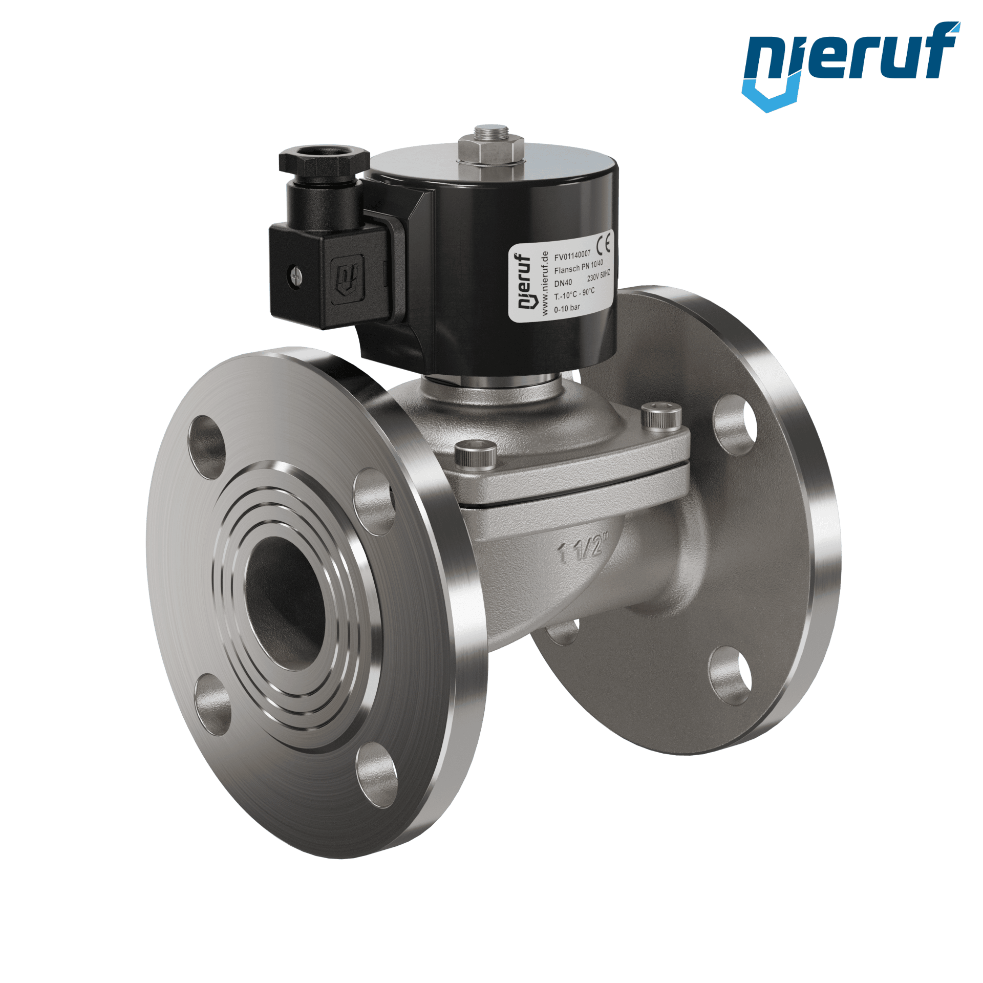 flangia elettrovalvola DN40 acciaio inossidabile FV01 NBR 230V 50Hz