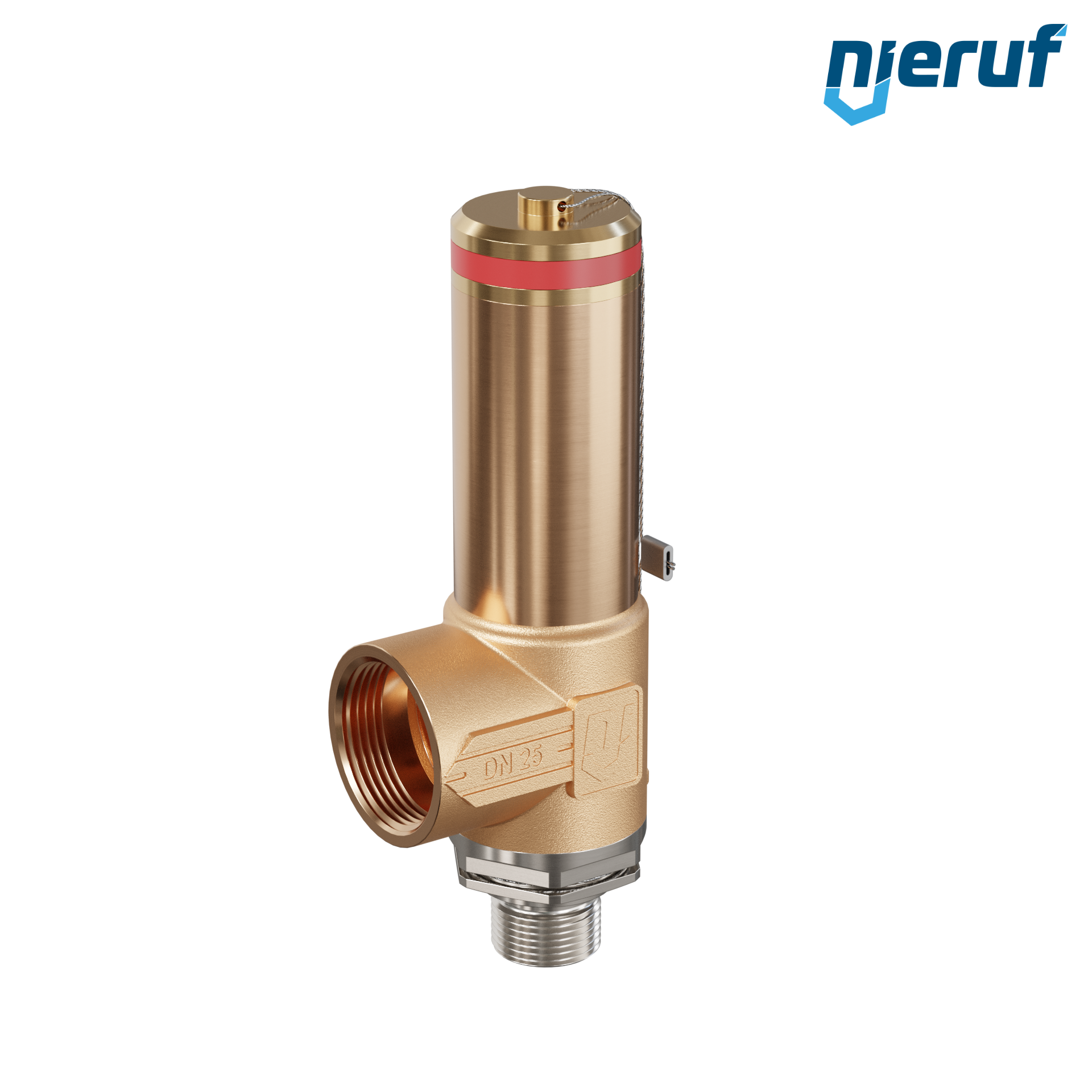 Kriogeniczny zawór bezpieczeństwa bez podnoszenia DN10 1/2" GZ x 1" GW SV18, stal nierdzewna & brąz PTFE