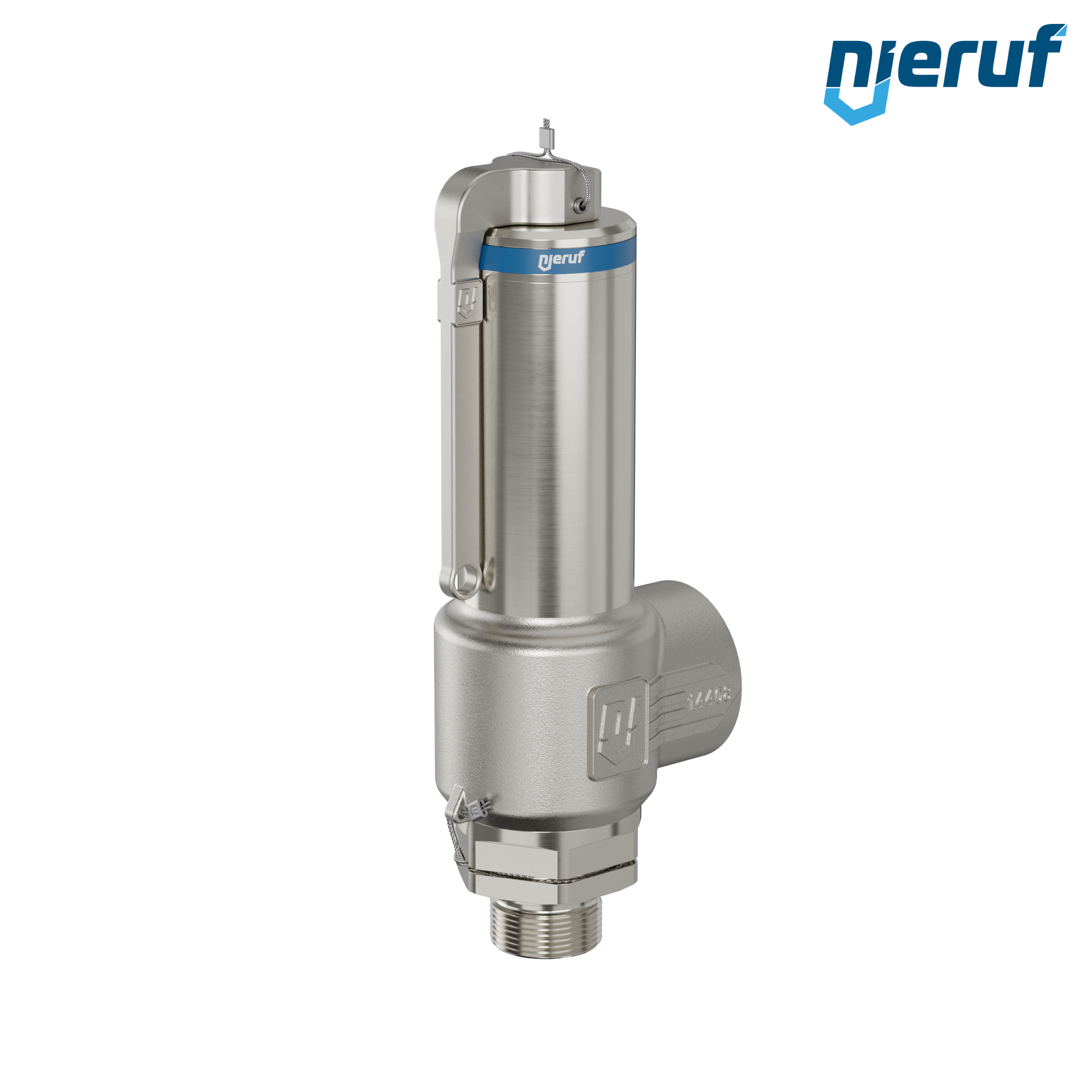 valvola di sicurezza criogenica DN25 1" M x 1 1/2" F SV14, acciaio inox PTFE, con leva