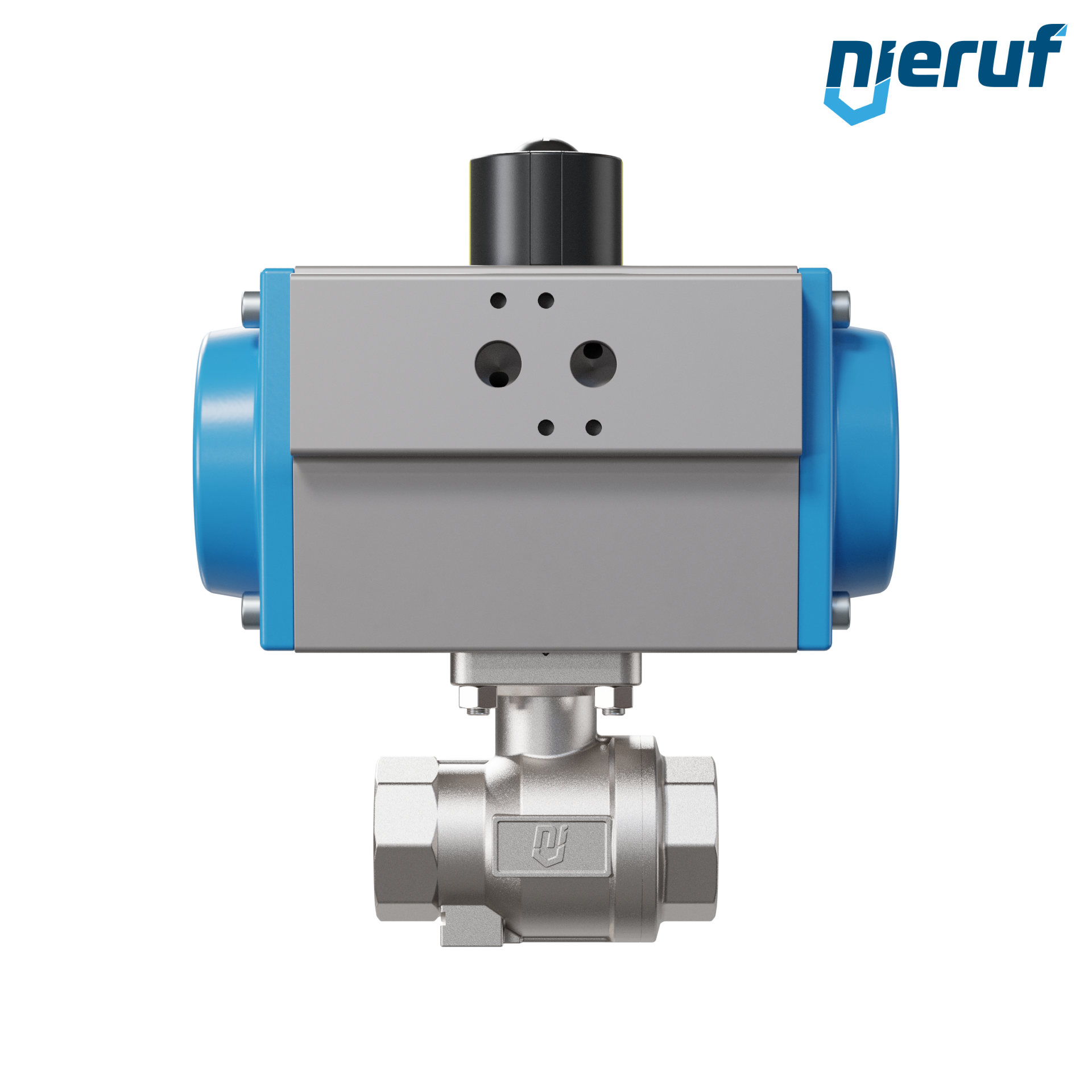 valvola a sfera con attuatore pneumatico DN25 - 1" pollici acciaio inossidabile azionamento rotativo a effetto semplice apertura a molla PK02 DVGW W