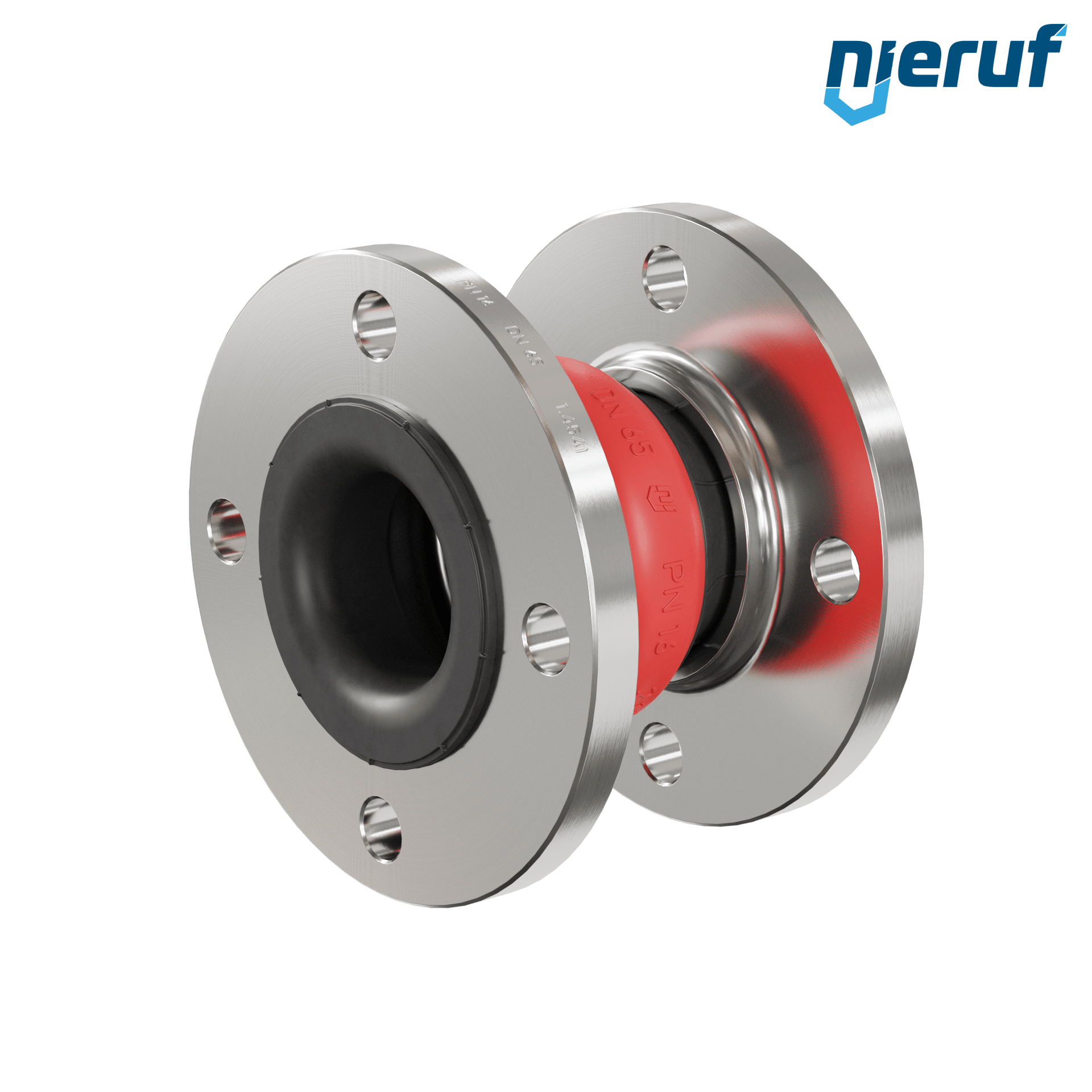 Compensatore o-ring di supporto per il vuoto DN65 versione KP04 flange in acciaio inox EPDM