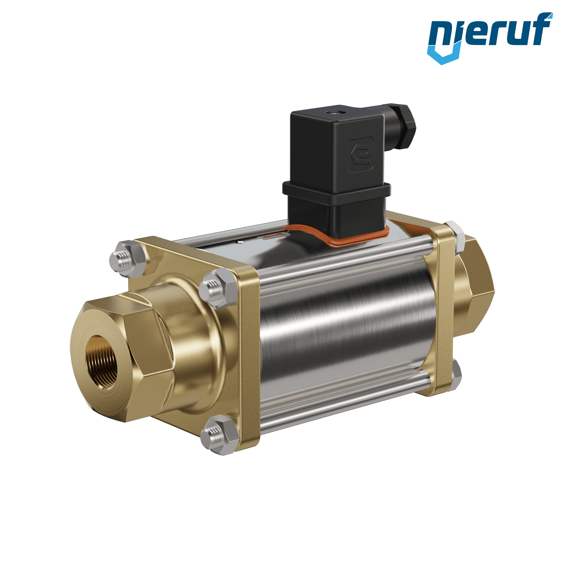 valvola coassiale 1/2" pollici filettatura interna - DN15 ottone 24V DC NC - per applicazione con acqua
