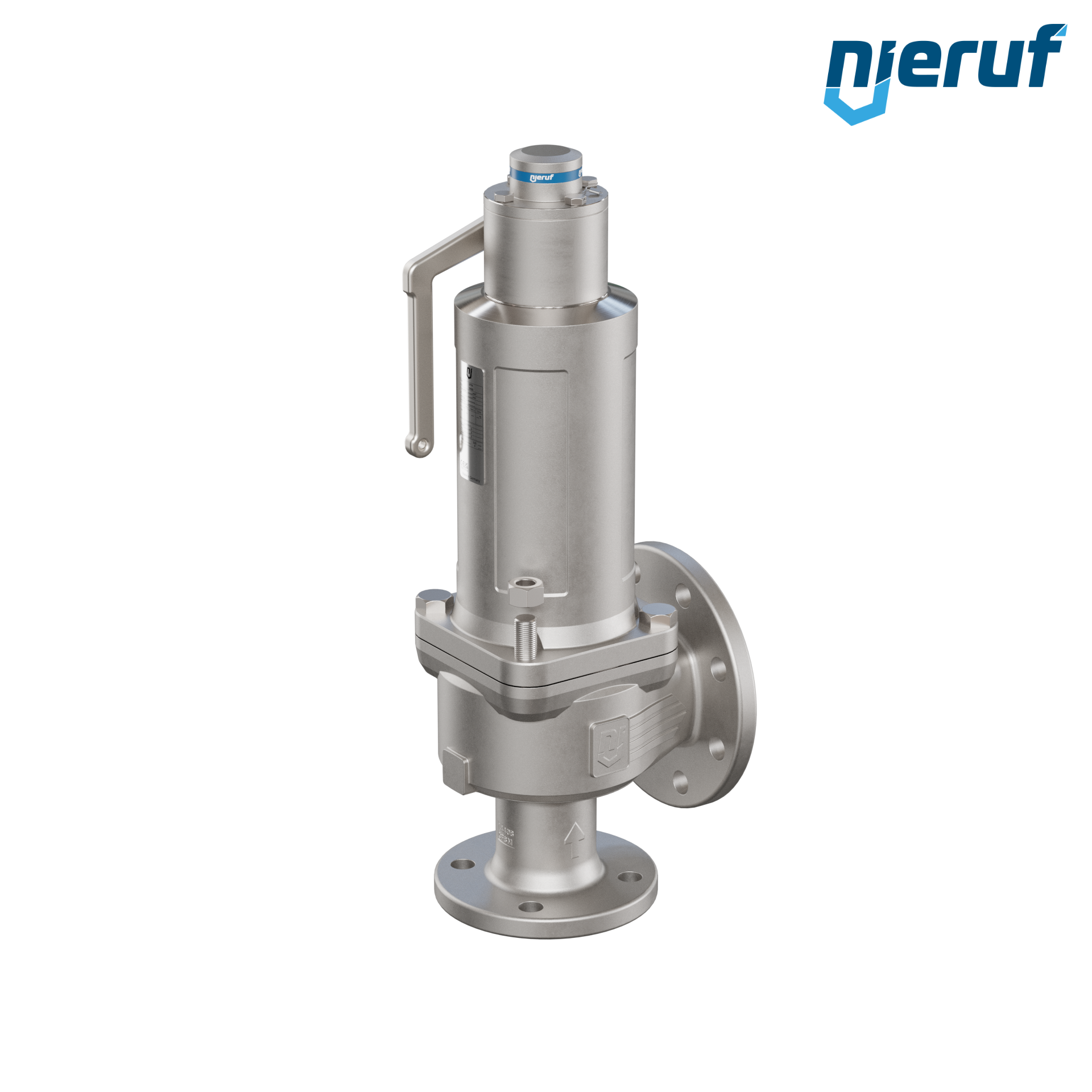 valvola di sicurezza flangiata DN50/DN80 SF04, acciaio inox 1.4408 PTFE, dispositivo di sollevamento con leva