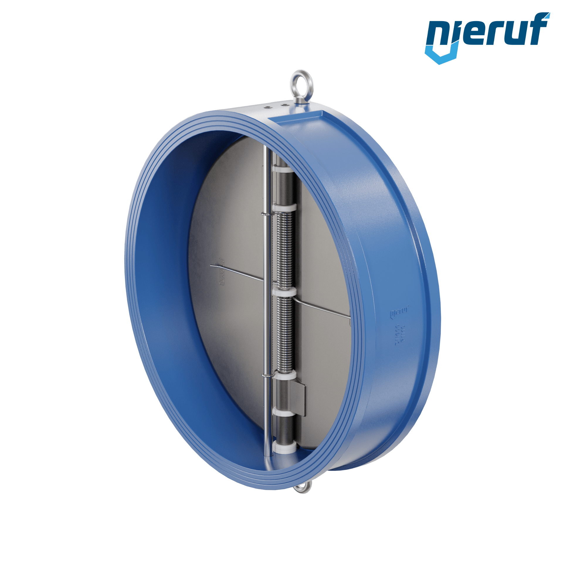 valvola di ritegno a doppio battente DN600 ANSI150 DR01 ANSI 150 GGG40 con rivestimento epossidico blu 180µm  EPDM