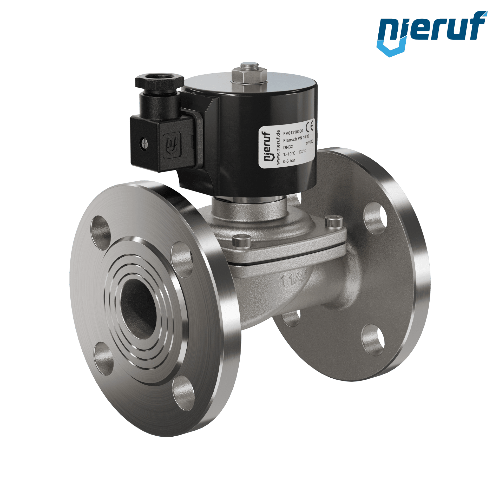elettrovalvola flangiataDN32 acciaio inossidabile FV01 EPDM 24V DC