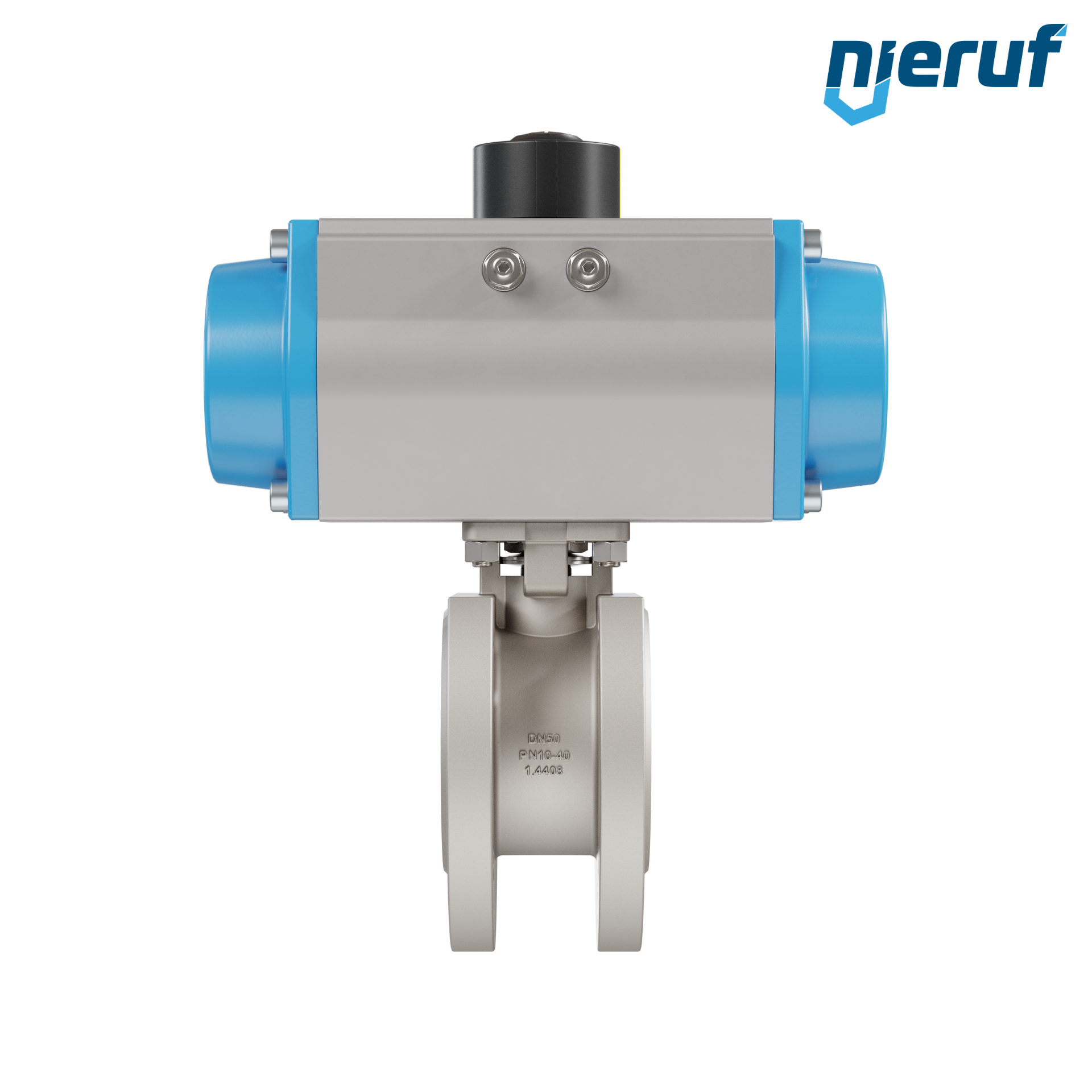 valvola a sfera flangiata dal design compatto DN50 PK07 azionamento rotativo pneumatico a semplice effetto apertura a molla