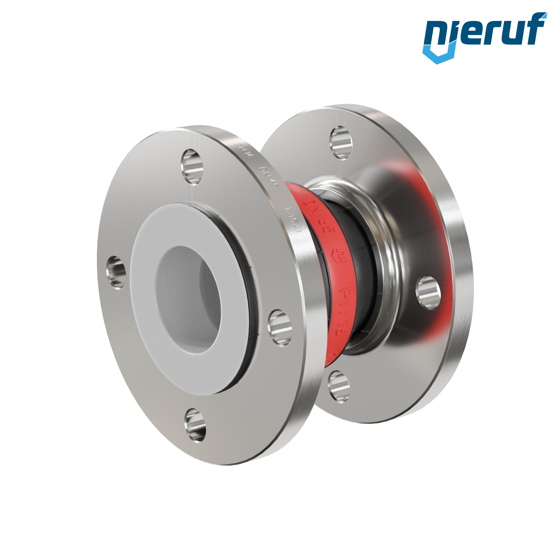 Compensatore rivestimento in PTFE DN65 versione KP04 flange in acciaio inox EPDM