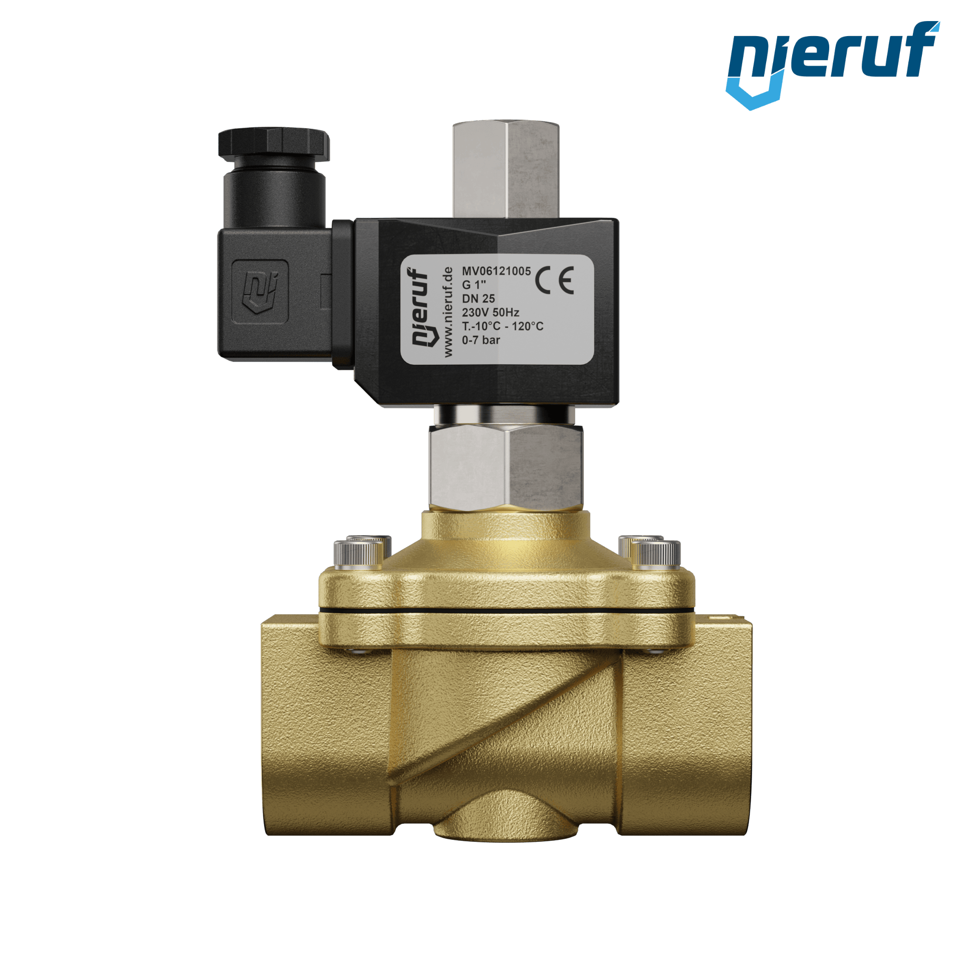 elettrovalvola DN25 G 1" pollici ottone MV06 FKM 230V 50Hz NO