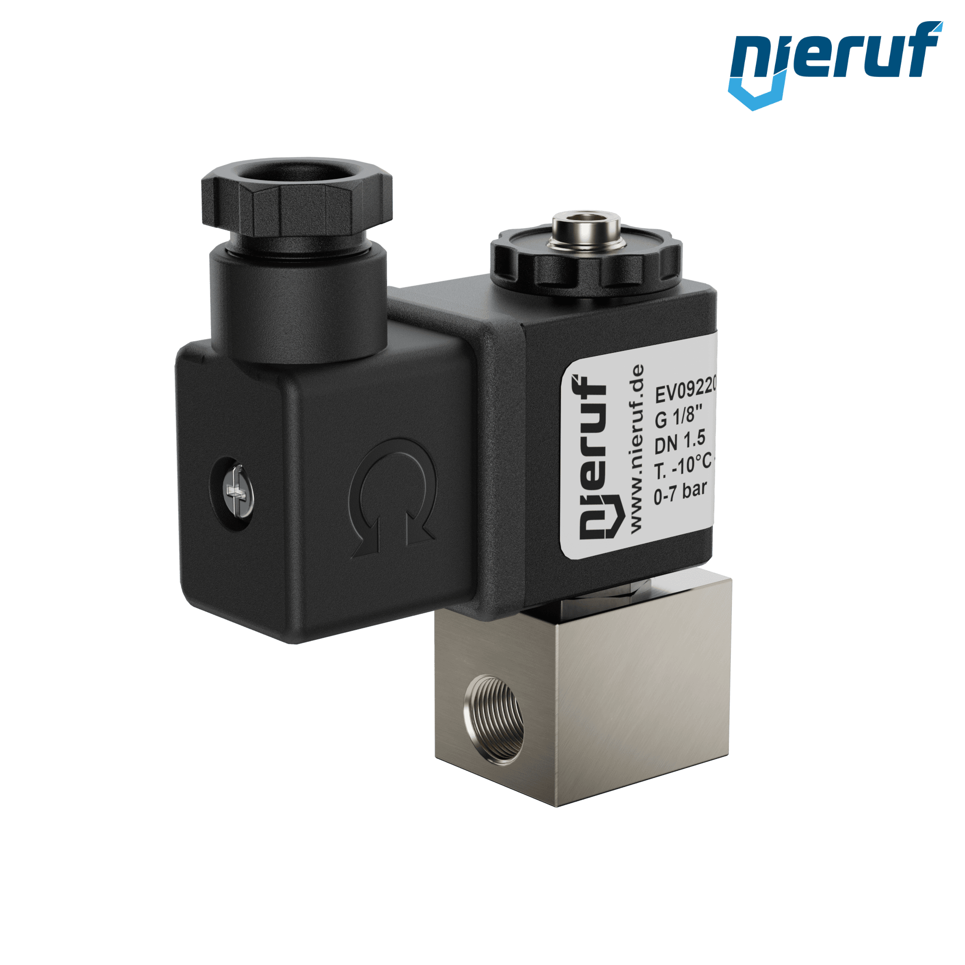 elettrovalvolaDN1,5 G 1/8" pollici acciaio inossidabile EV09 FKM 24V DC