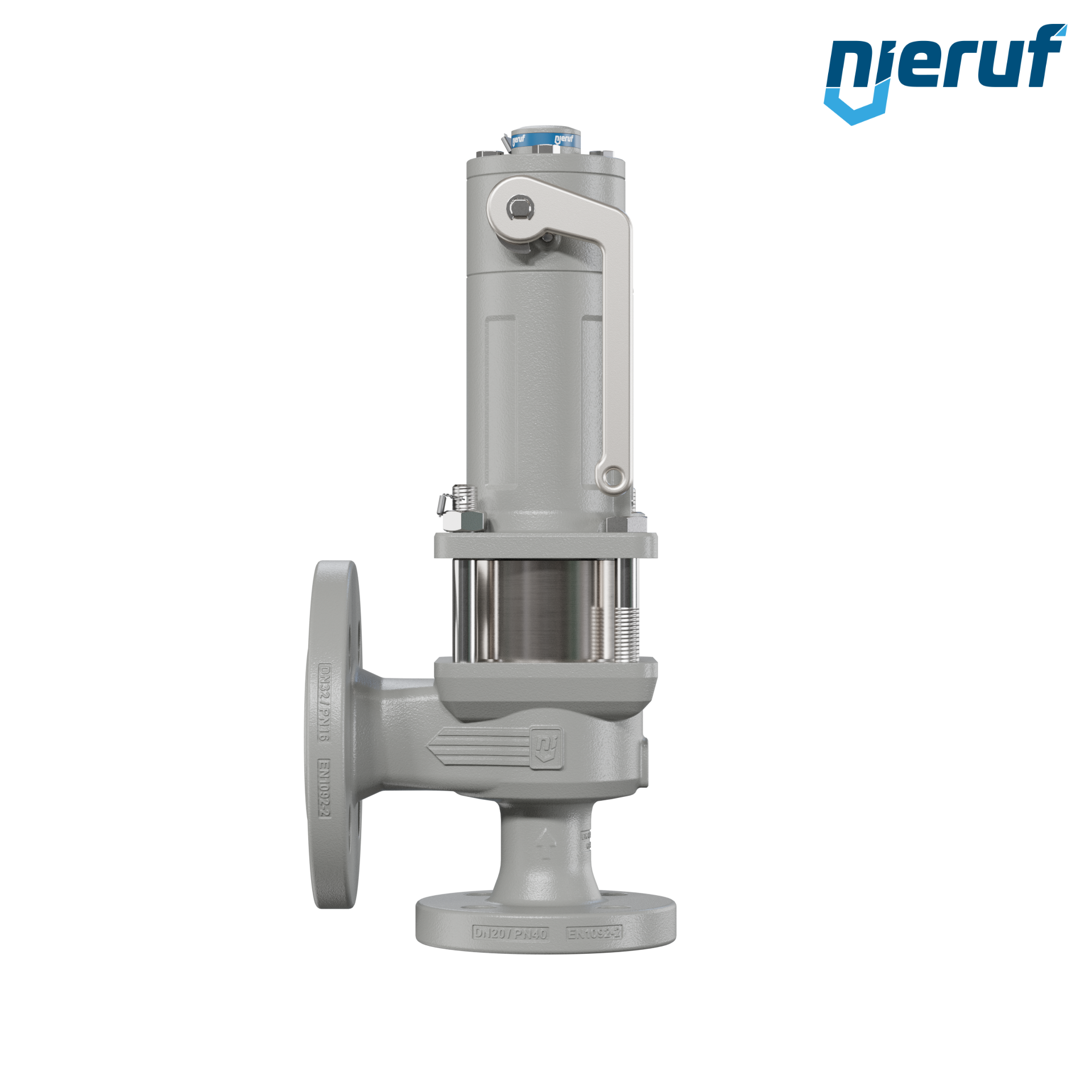 valvola di sicurezza flangiata DN20/DN32 SF06, cappello della molla a tenuta di gas (antigas) & manicotto di tenuta in acciaio inossidabile PTFE, dispositivo di sollevamento con leva