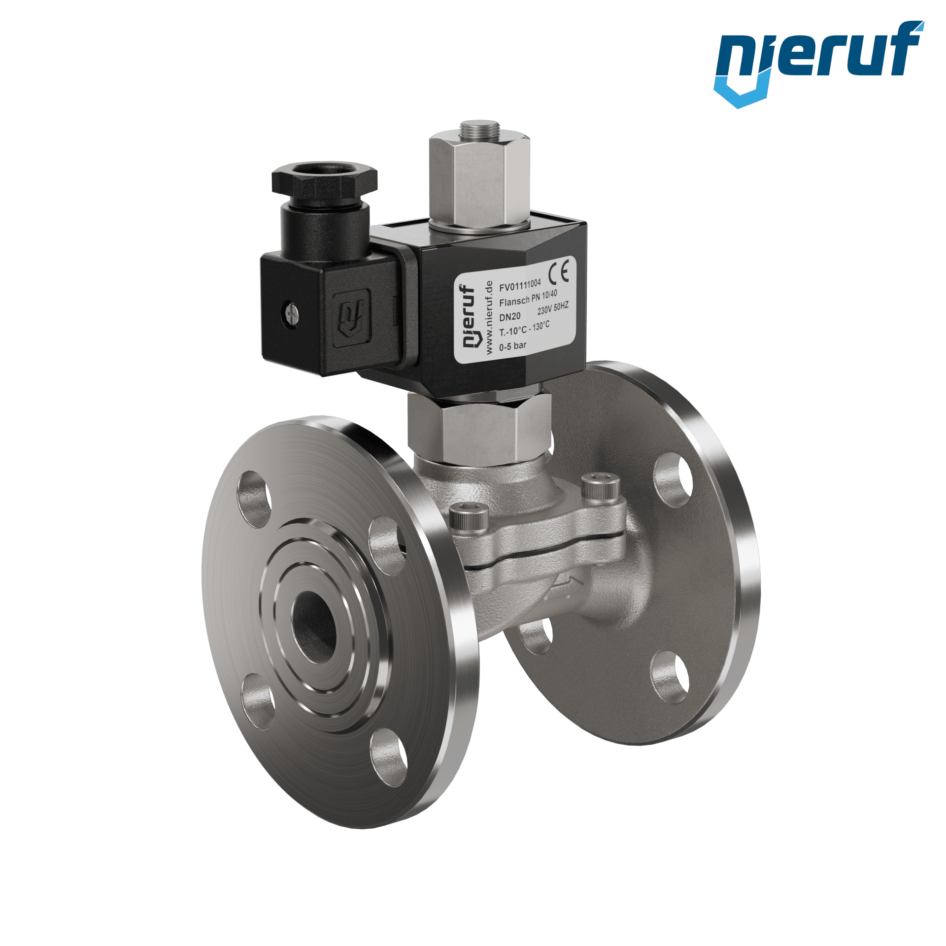 électrovanne bride DN20 acier inoxydable FV01 EPDM 230V 50Hz NO