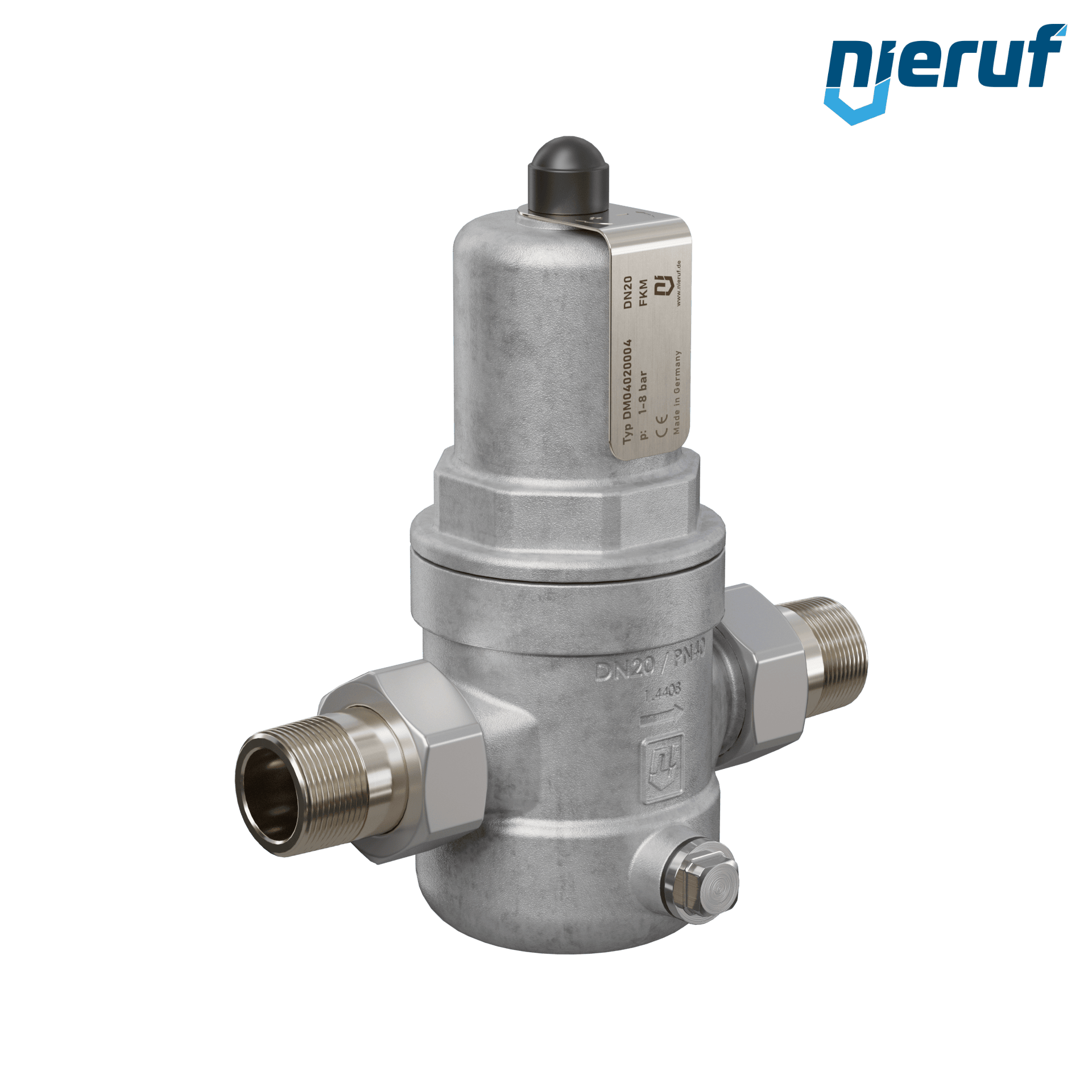 riduttore di pressione 3/4" pollici filettatura maschio DM04 acciaio inossidabile FKM 1.0 - 8.0 bar
