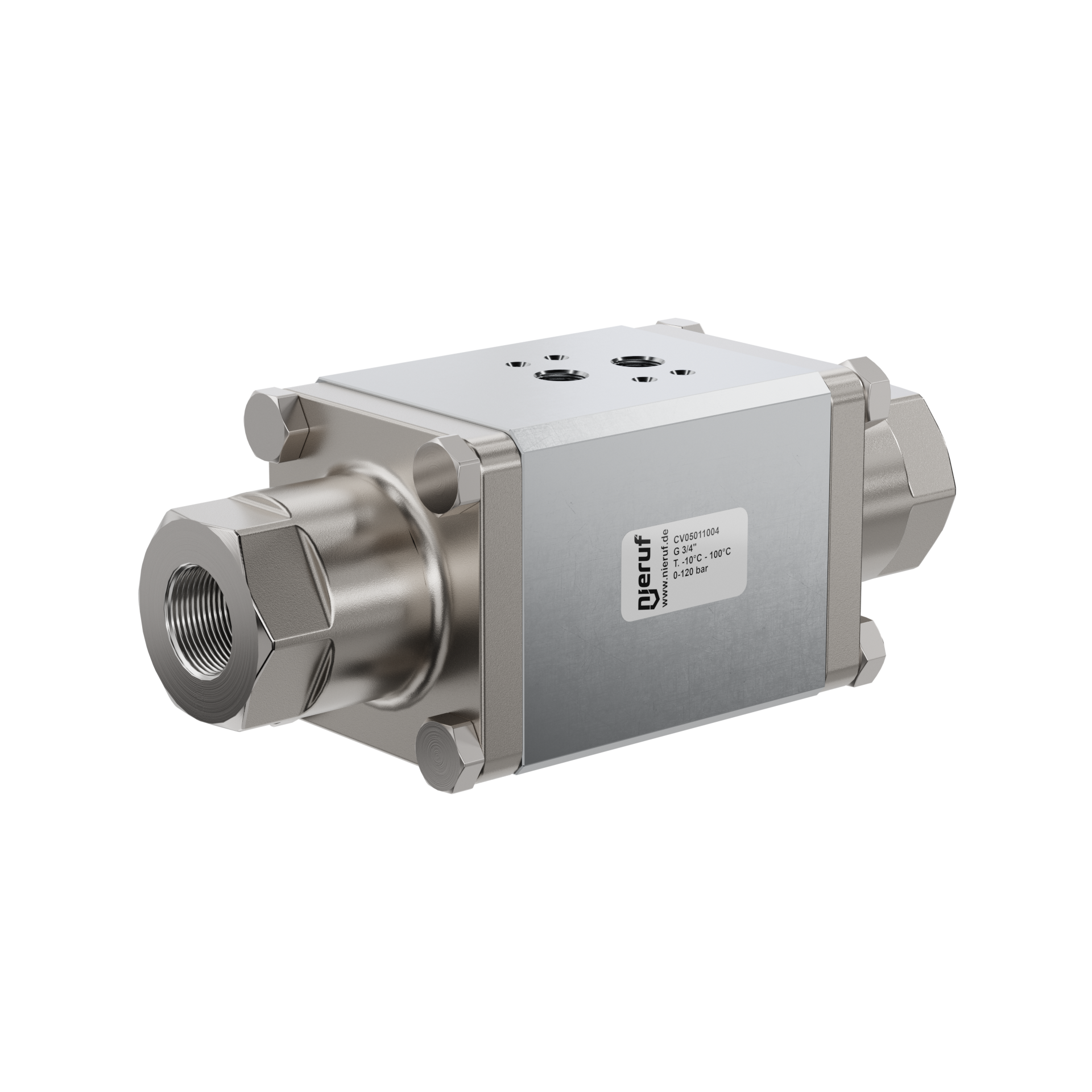 valvola coassiale a 2/2 vie CV05 3/4" pollici filettatura interna - DN20 acciaio inossidabile max. 120 bar NC - per applicazione con acqua