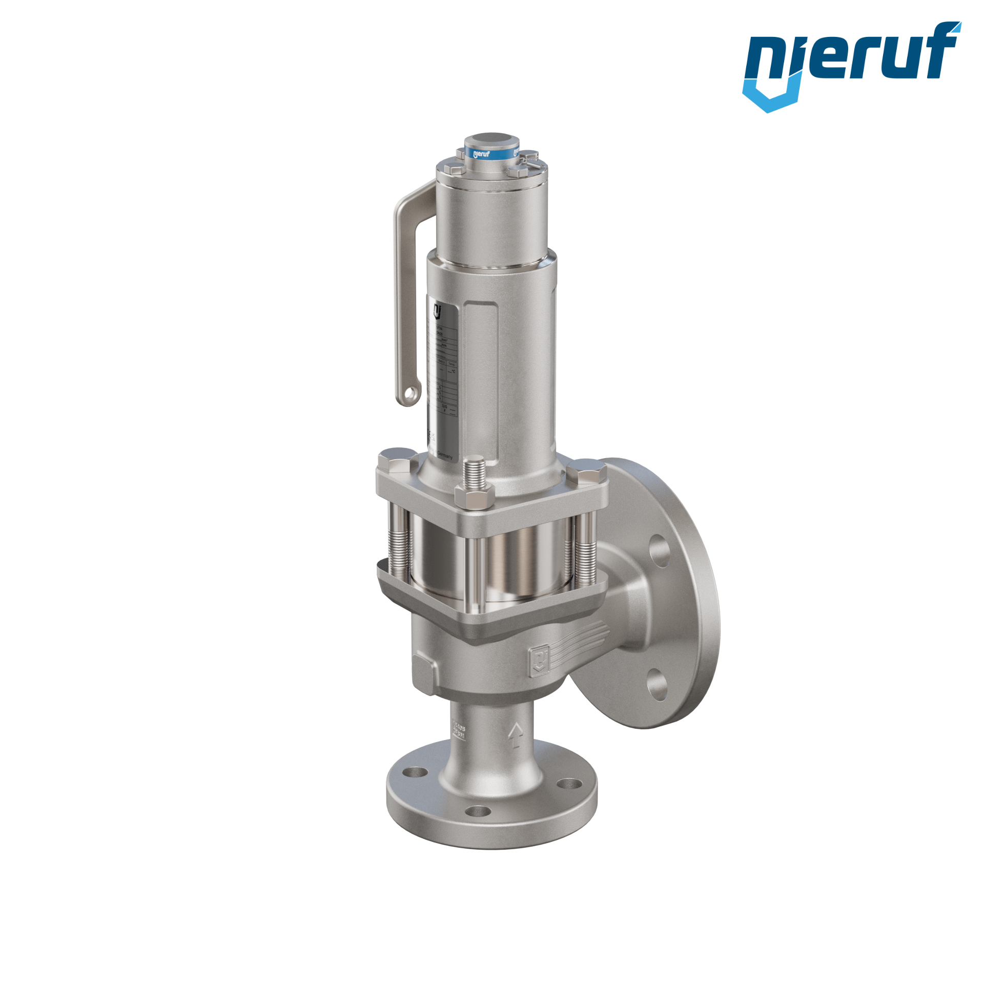 valvola di sicurezza con cappello a tenuta di gas & manicotto di tenuta DN25/DN40 SF04, PTFE, dispositivo di sollevamento con leva