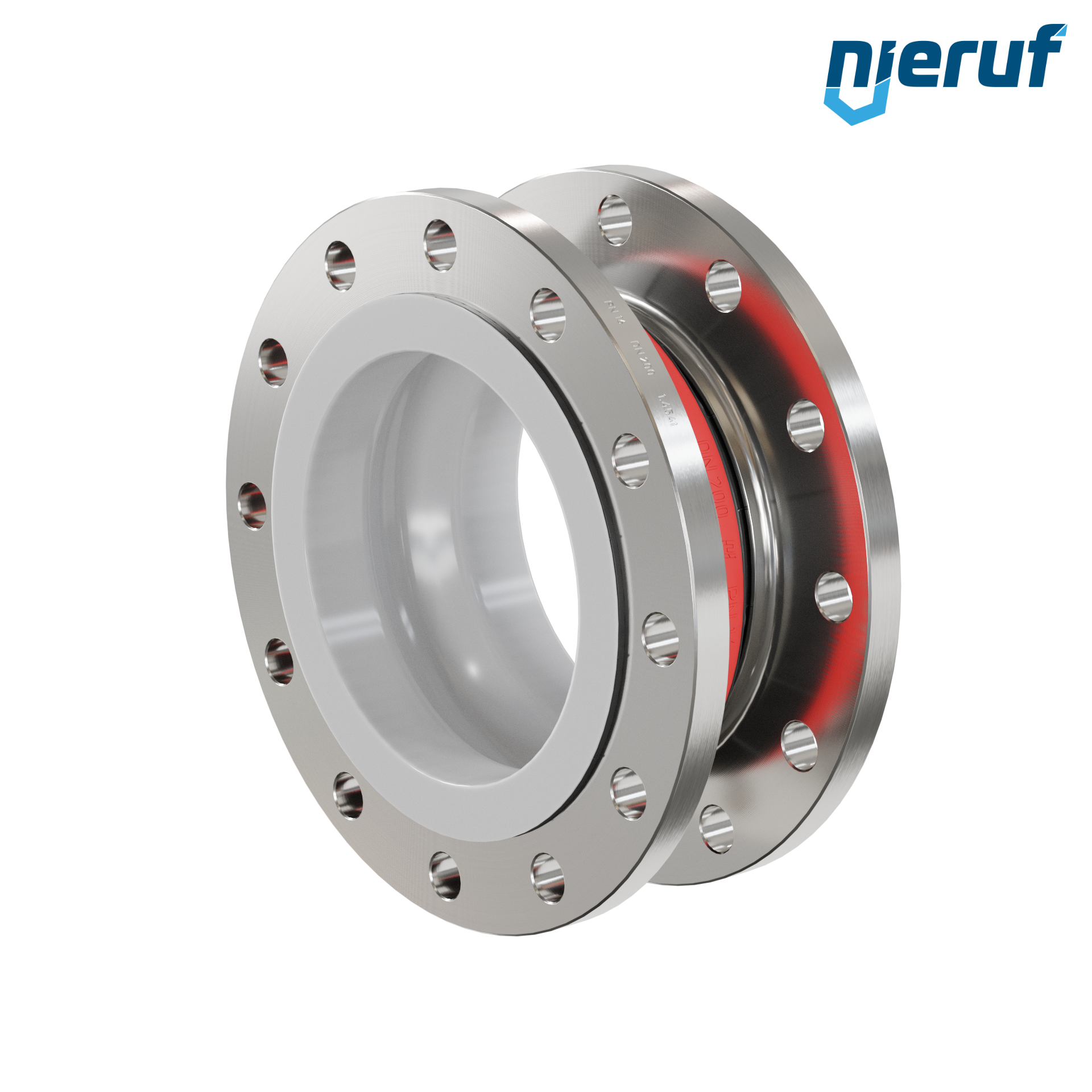 Compensatore rivestimento in PTFE DN200 PN16 versione KP04 flange in acciaio inox EPDM
