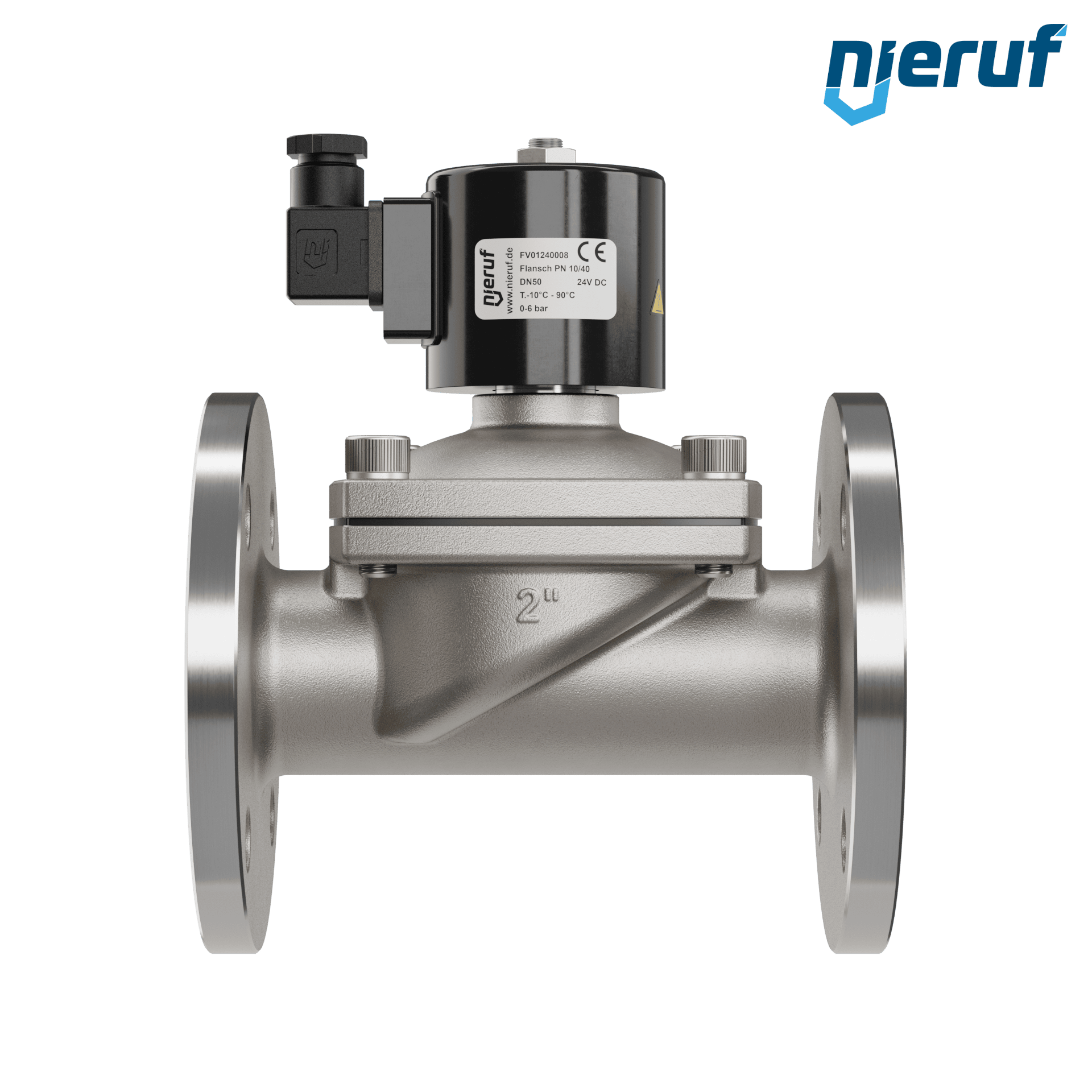 flangia elettrovalvola DN50 acciaio inossidabile FV01 NBR 24V DC