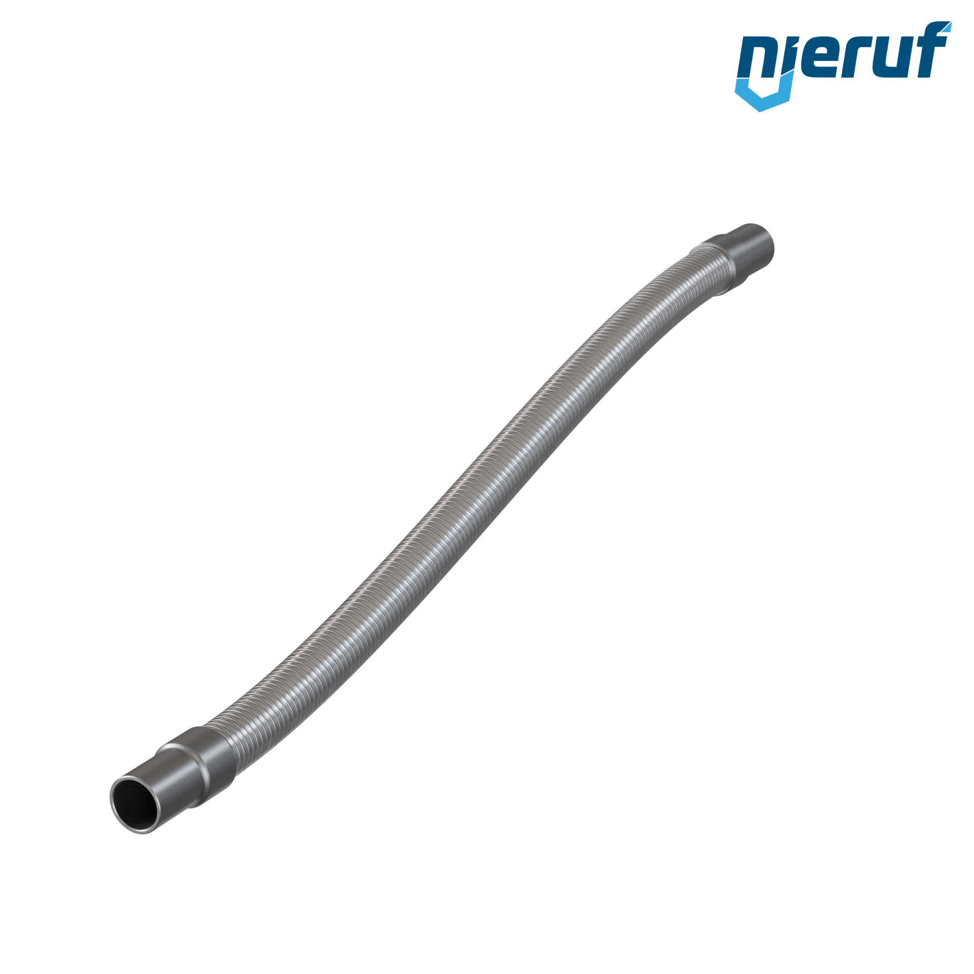 Tubo corrugato in acciaio inossidabile ES01 DN20 - 26.9 mm con treccia doppia e estremità a saldare Lunghezza 1000 mm