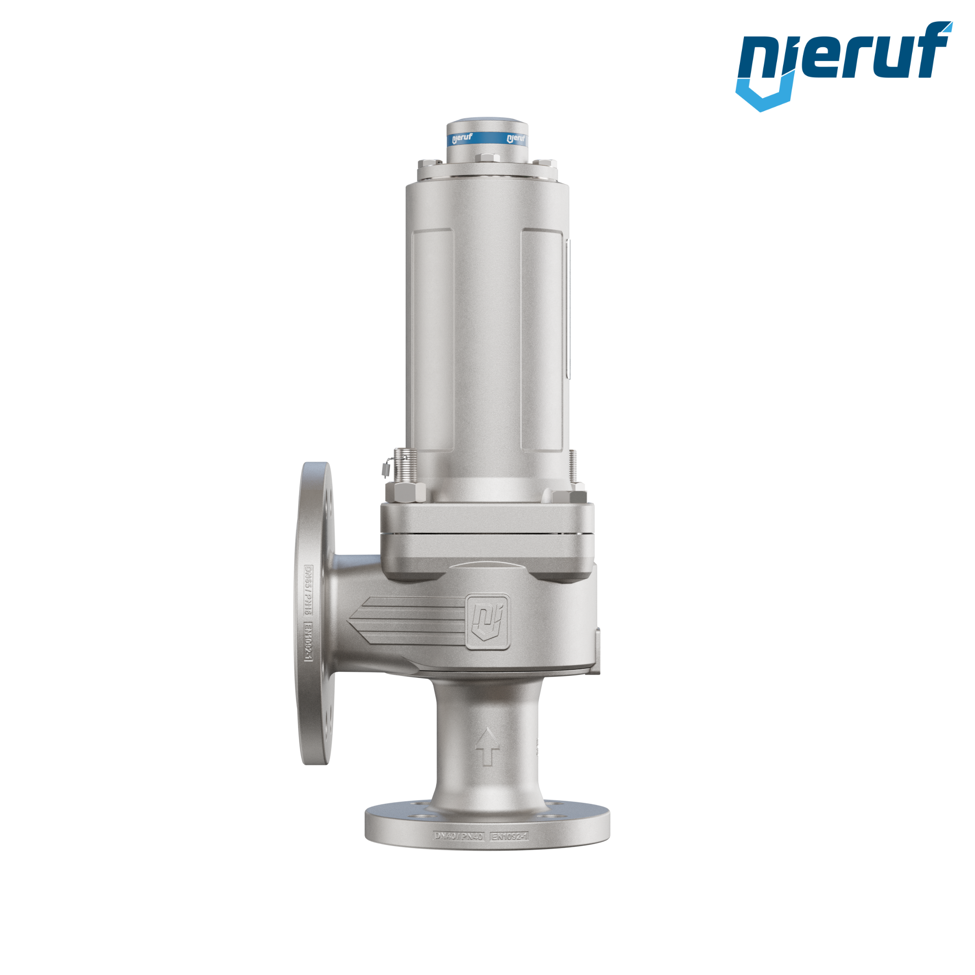 valvola di sicurezza flangiata DN40/DN65 SF04, acciaio inox 1.4408 PTFE, senza dispositivo di sollevamento