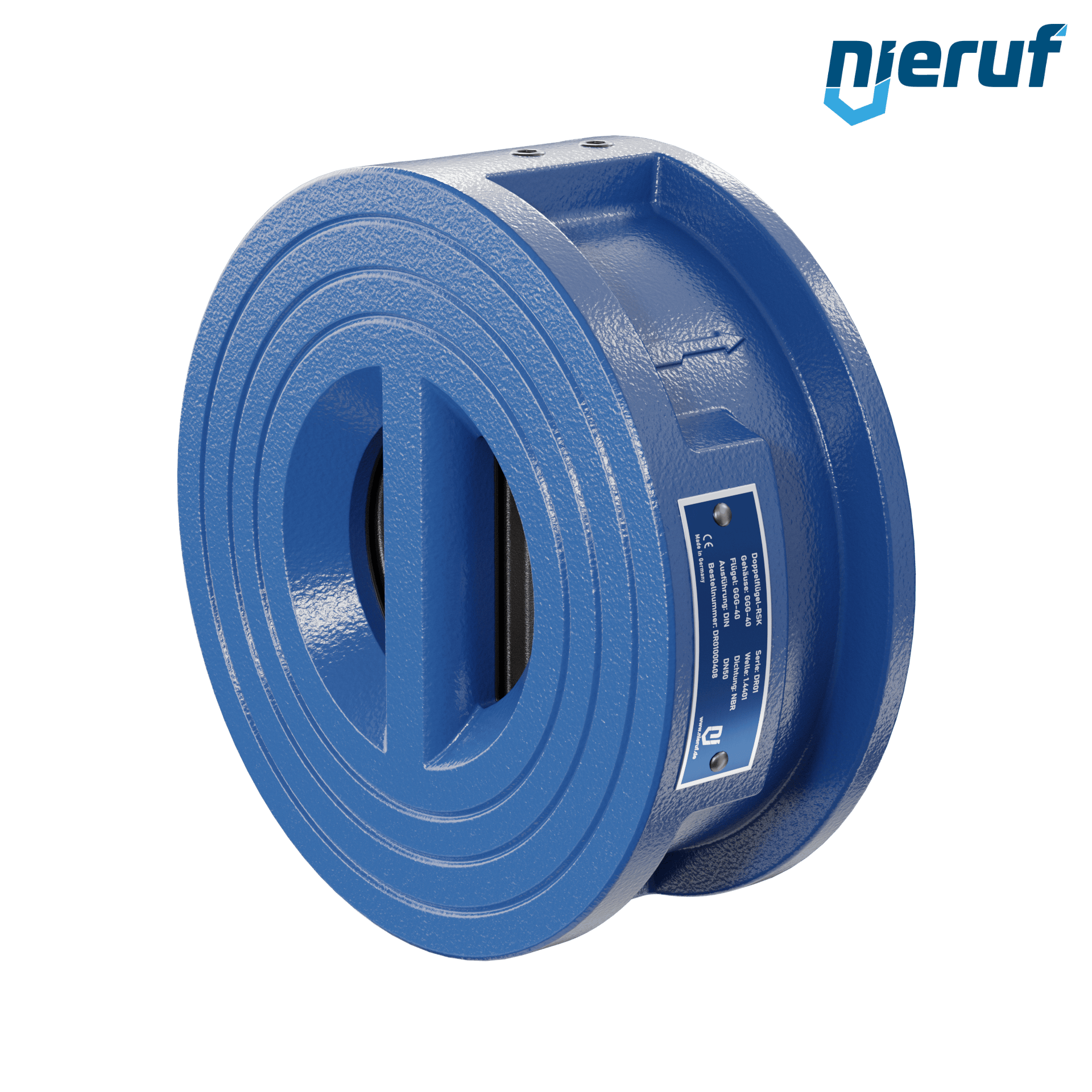 valvola di ritegno a doppio battente DN50 DR01 GGG40 NBR