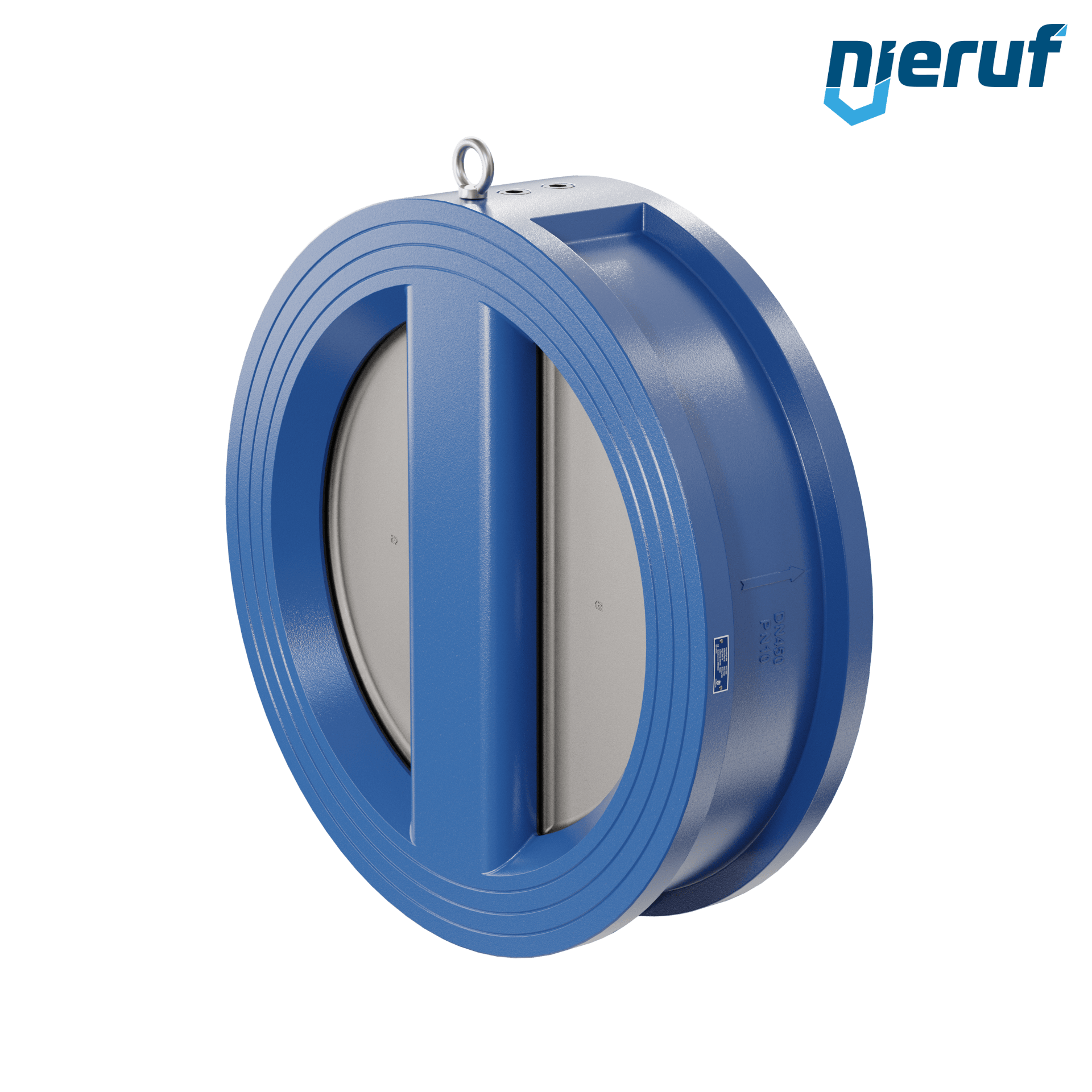 valvola di ritegno a doppio battente DN450 ANSI150 DR01 ANSI 150 GGG40 con rivestimento epossidico blu 180µm  NBR