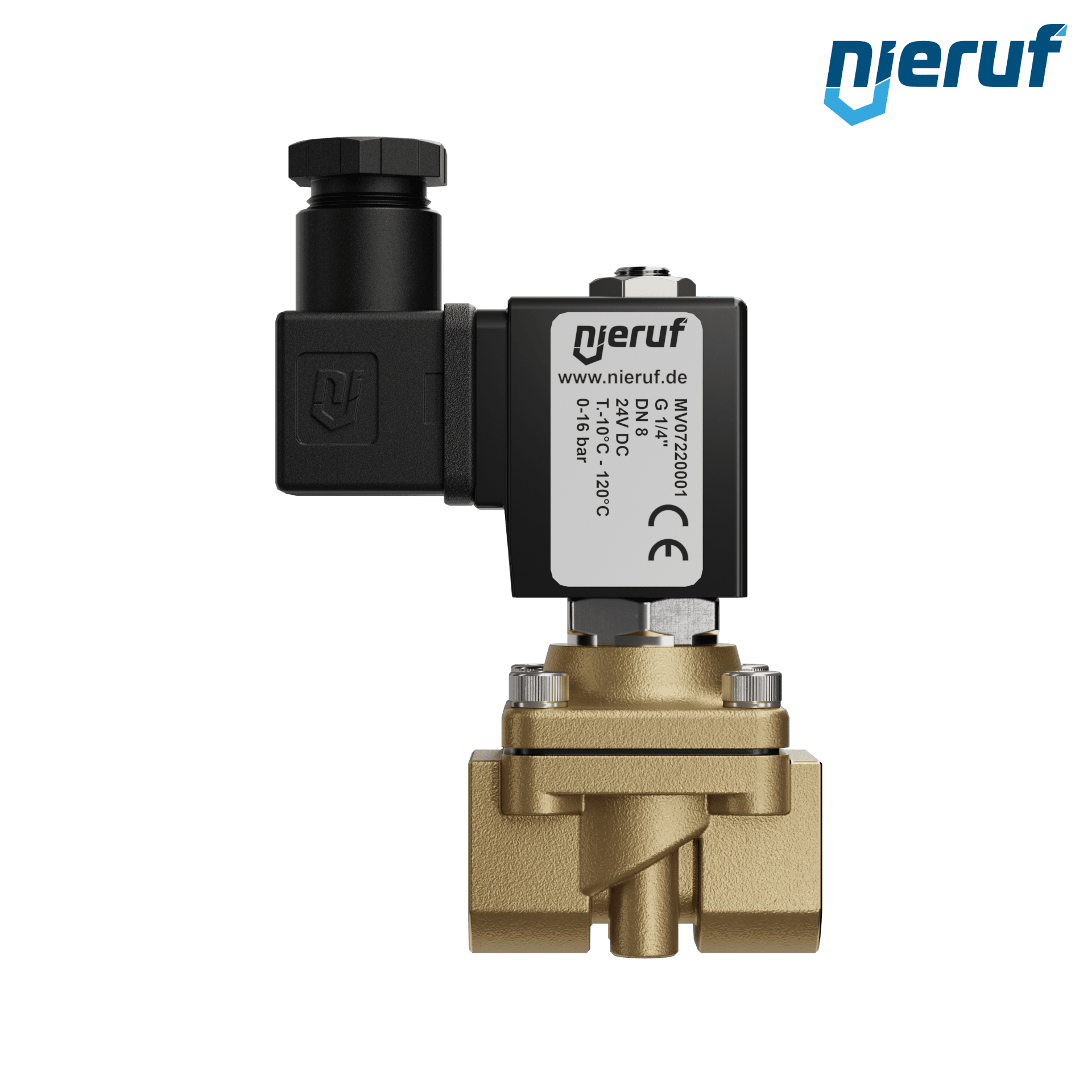 elettrovalvola G 1/4" pollici ottone MV07 FKM 24V DC