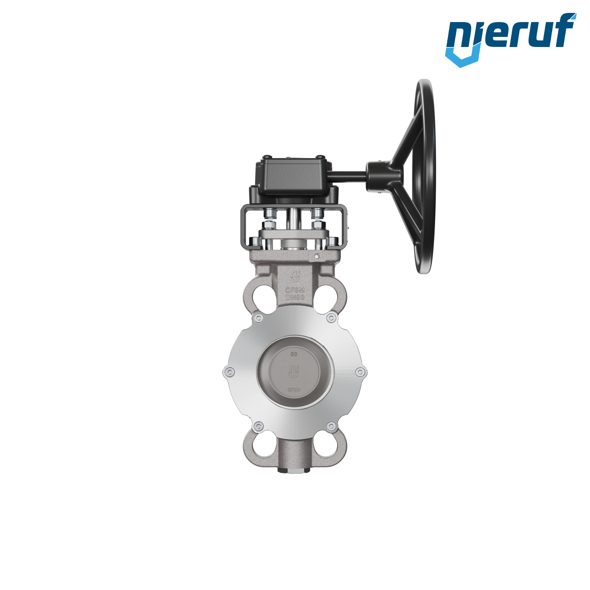 valvola a farfalla triplo eccentrico acciaio inox AK13 DN 80 PN10-40 ANSI150-300 volantino