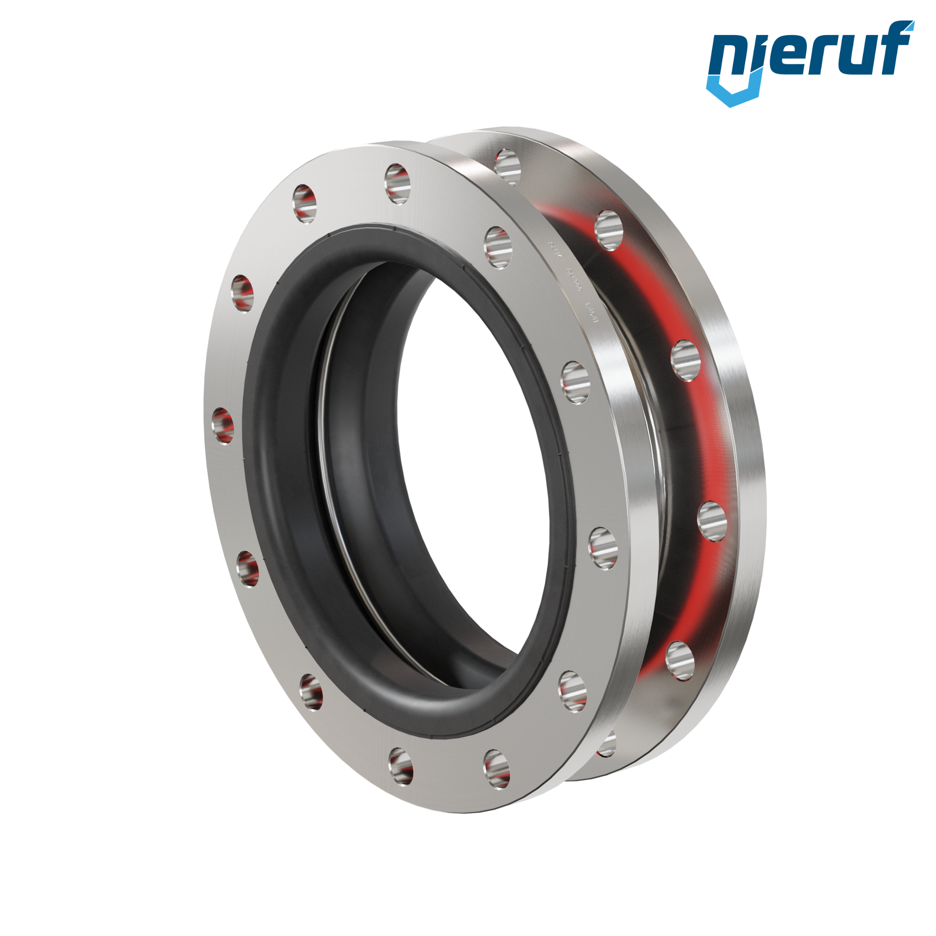 Compensatore in gomma per acqua potabile con anello di supporto del vuoto DN300 PN16 tipo KP04 flange in acciaio inox EPDM