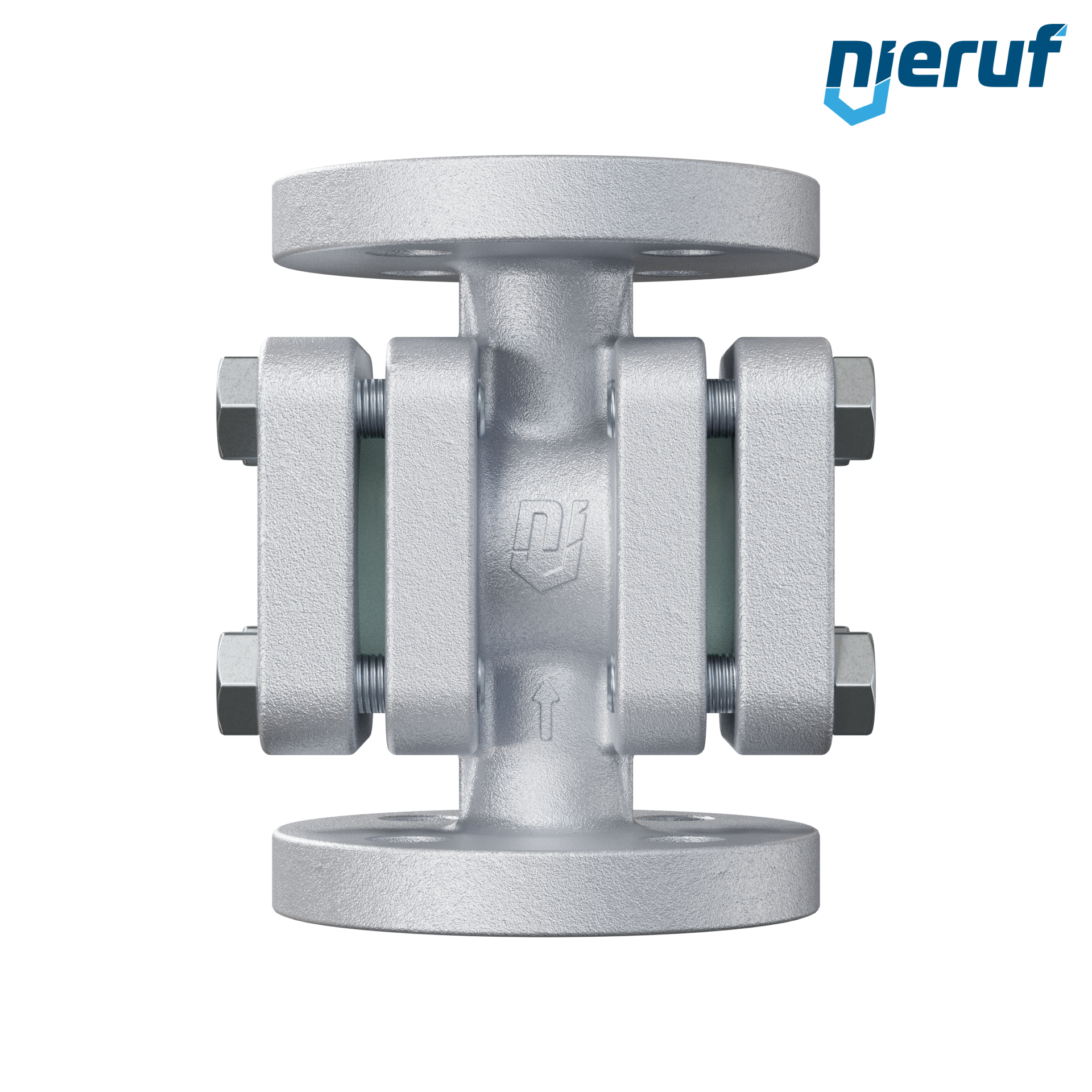 Specola visiva flangiata DN15 - 1/2" pollici ghisa GG25 flangia ANSI 150 vetro borosilicato versione con disco